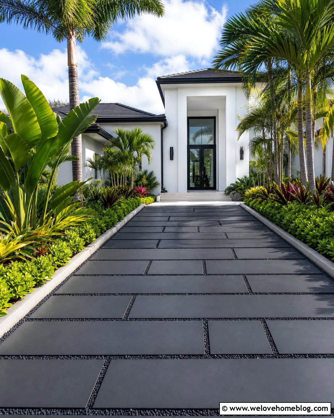 Tropical Modern Driveway - 45 modern driveway ideas