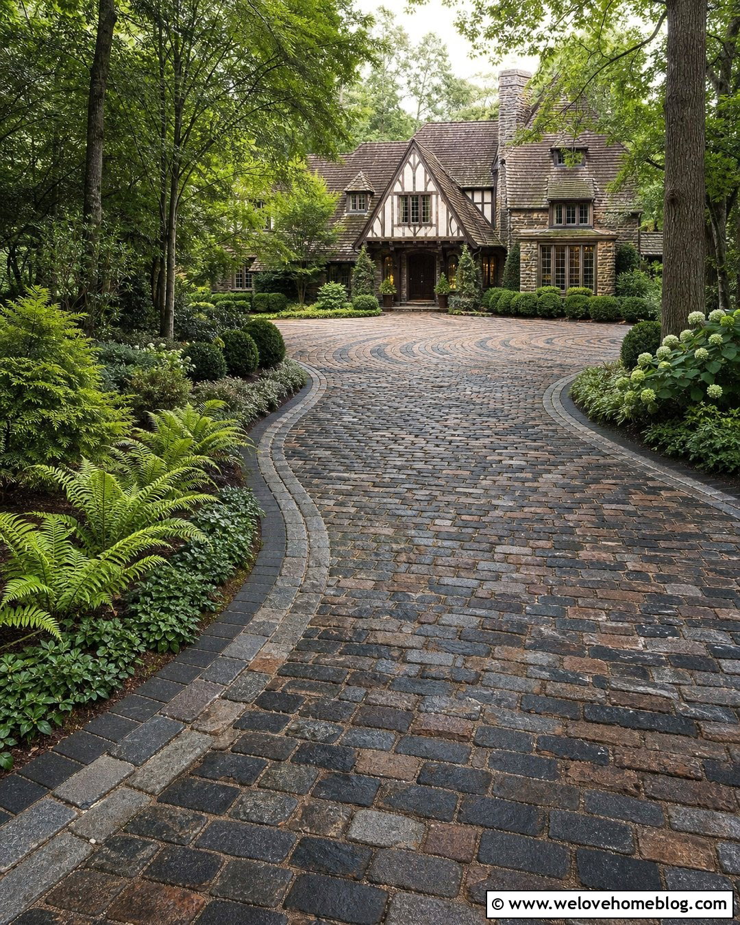 Tudor Cobbled Driveway - 35 Cobbled Driveway Ideas