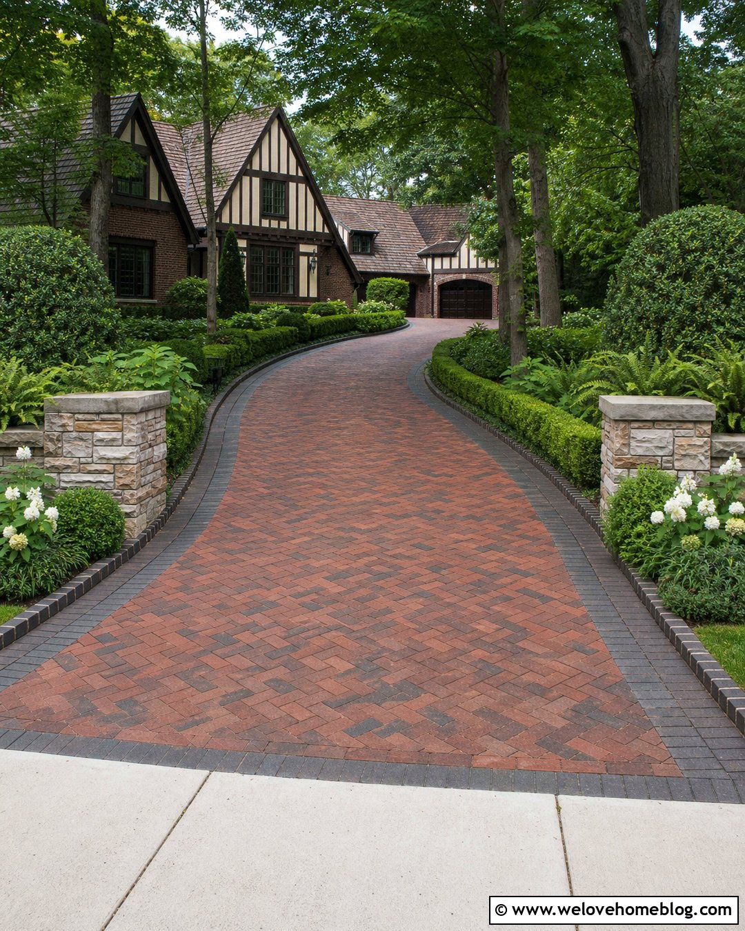 Tudor House Brick Driveway - 35 Brick Driveway Ideas