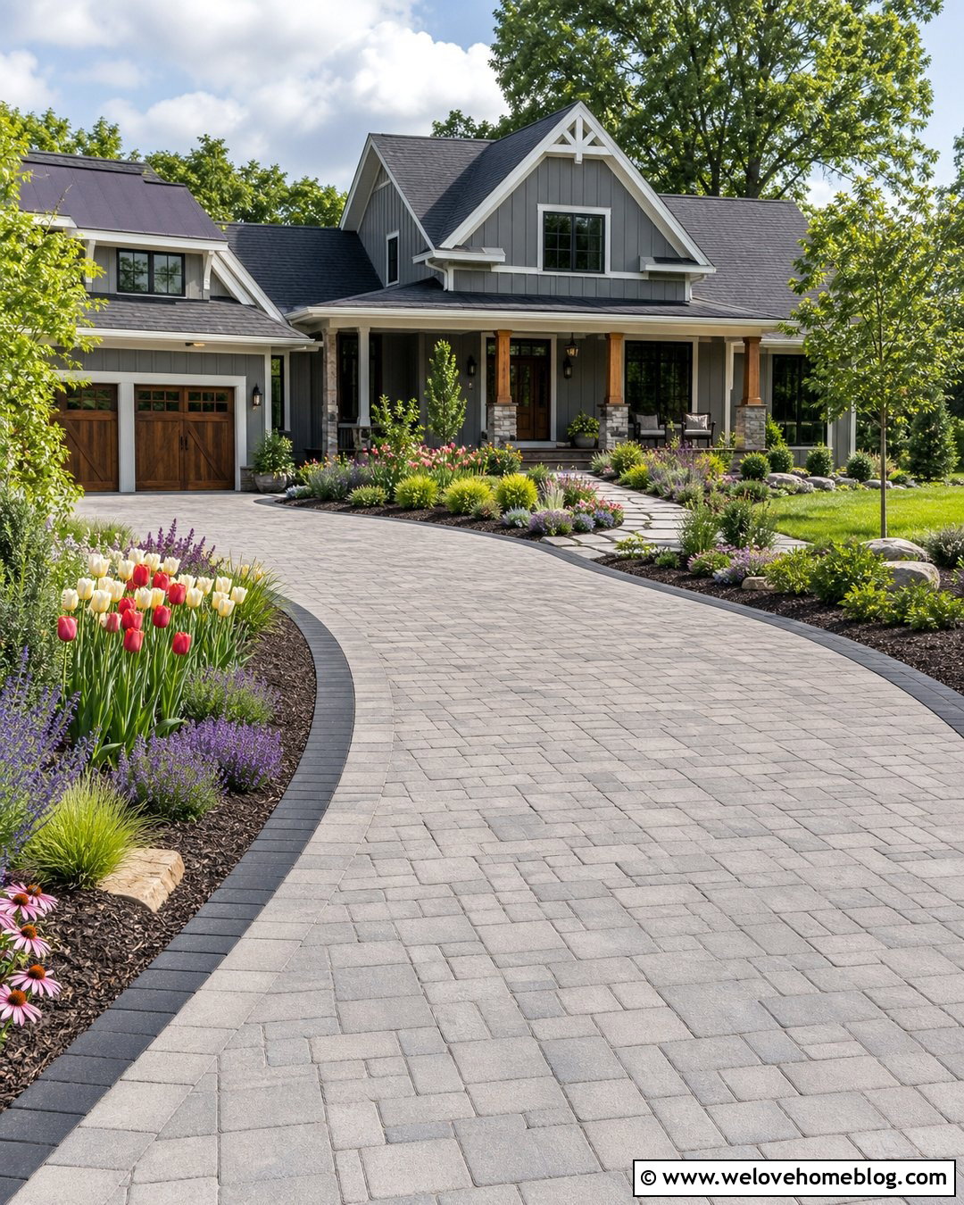 20 Tulip Lined Driveway Ideas for a Cheerful Spring Welcome