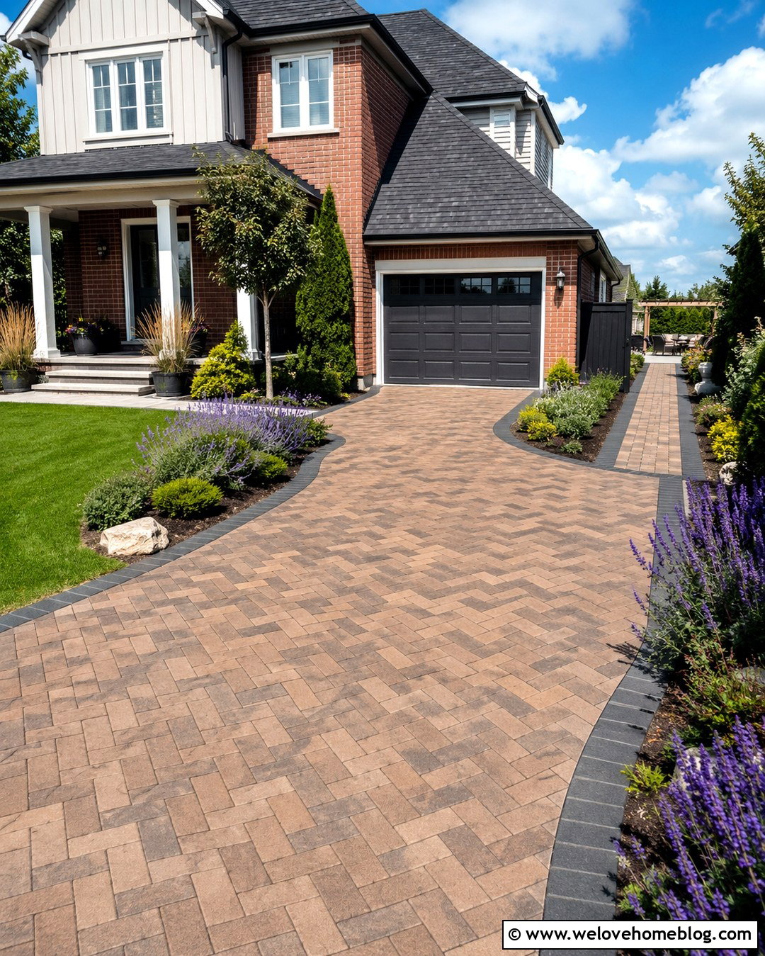 Tumbled Block Paving Driveway And Garden Path - 20 Tumbled Block Paving For Driveways & Gardens Ideas