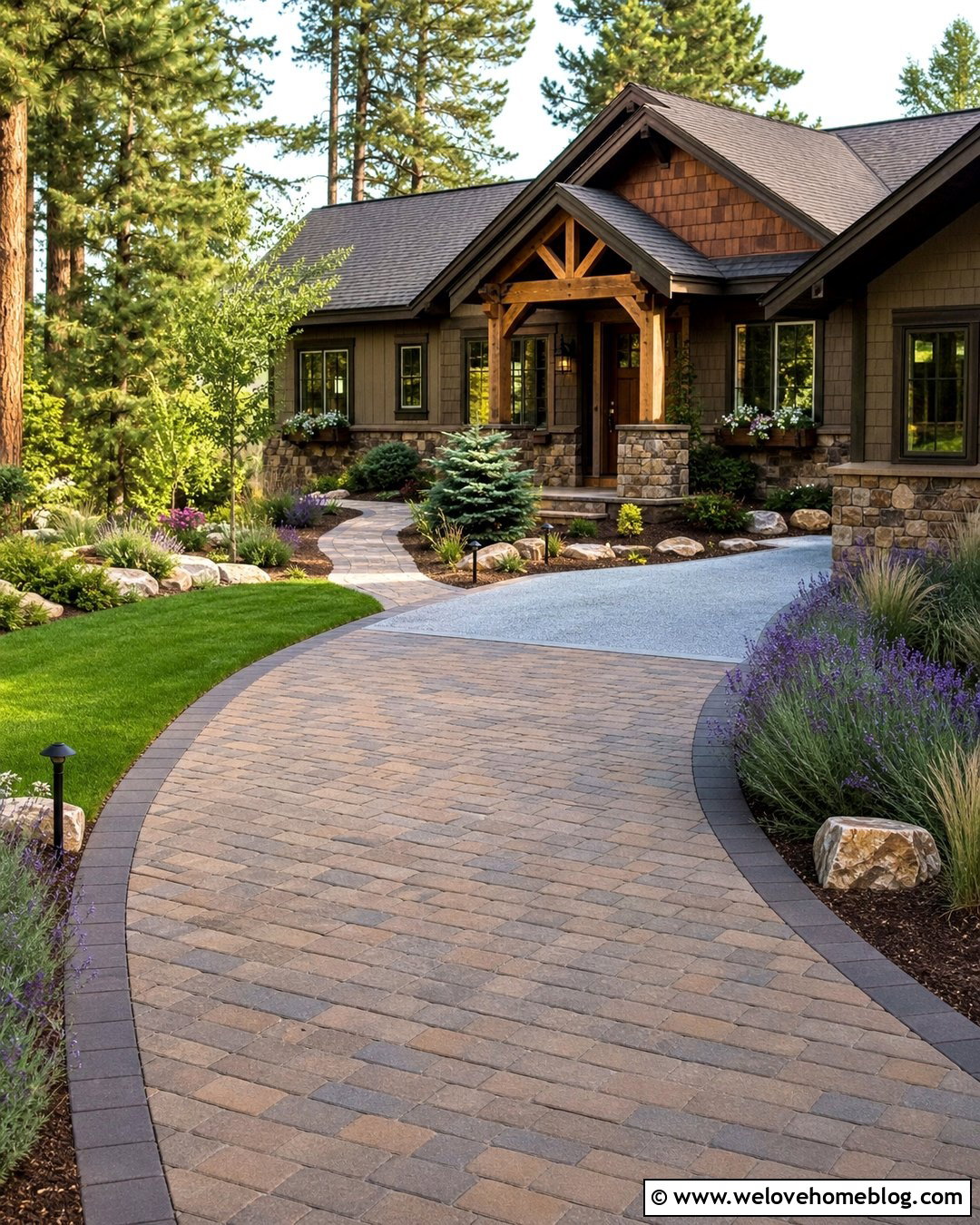 Tumbled Paver Driveway Extension - 30 Driveway Pavers Extension Ideas