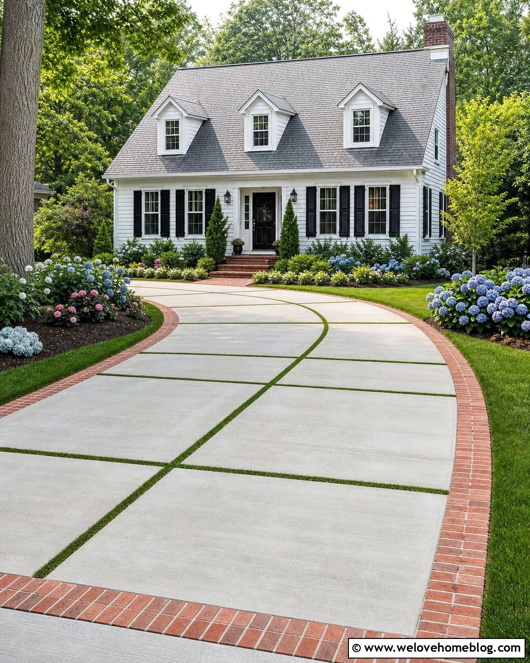 Turf And Concrete Driveway With Brick Border - 20 Turf And Concrete Driveway Ideas