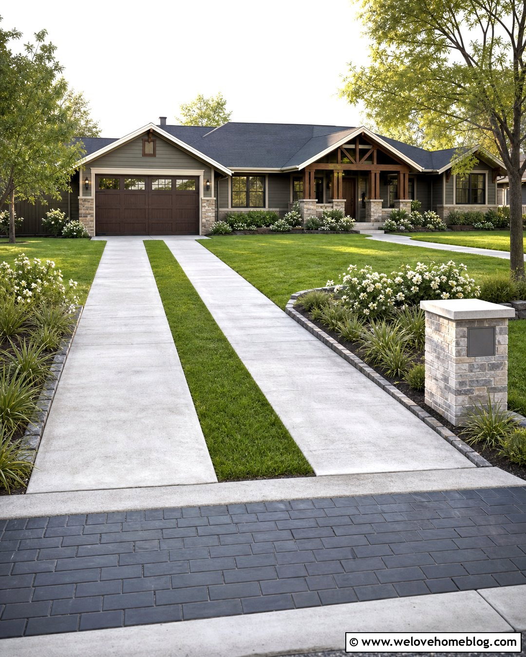 Turf Driveway With Address Sign - 25 turf driveway ideas