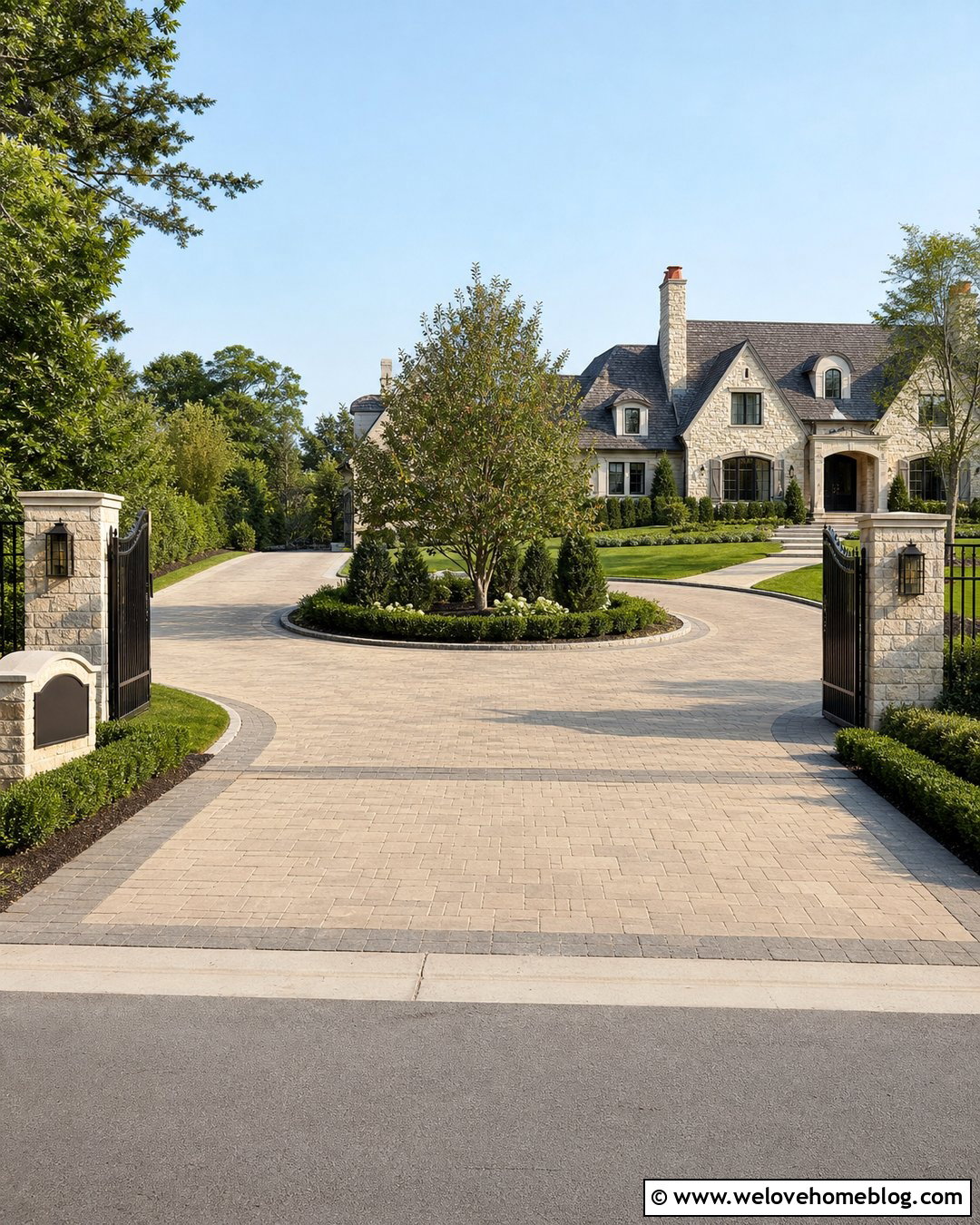 Turning Circle Driveway With Gated Entrance - 25 turning circle driveway ideas