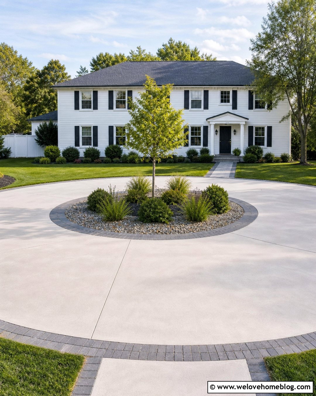 Turning Circle Driveway With Low Maintenance Landscaping - 25 turning circle driveway ideas