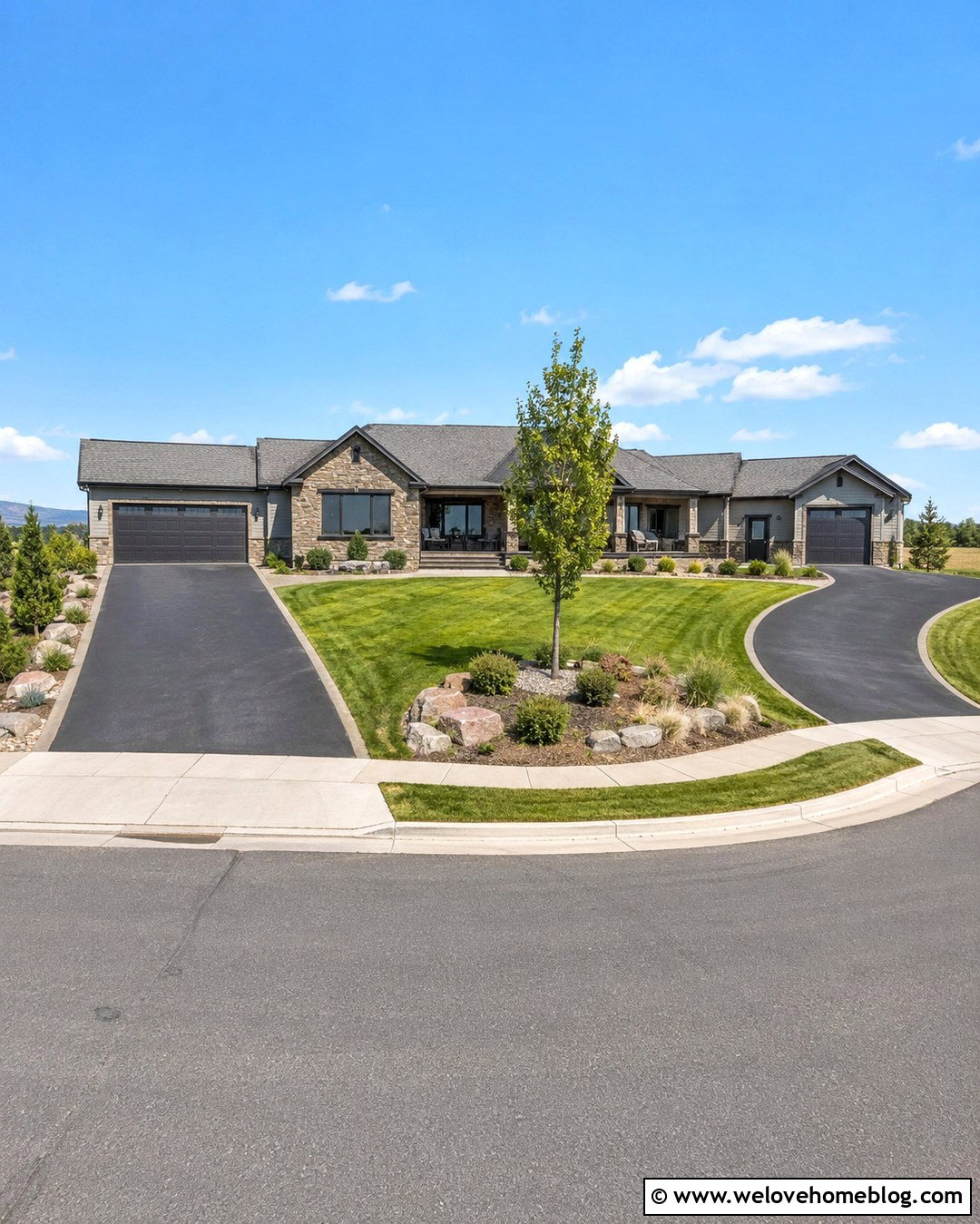 Two Asphalt Driveways On A Corner Lot
