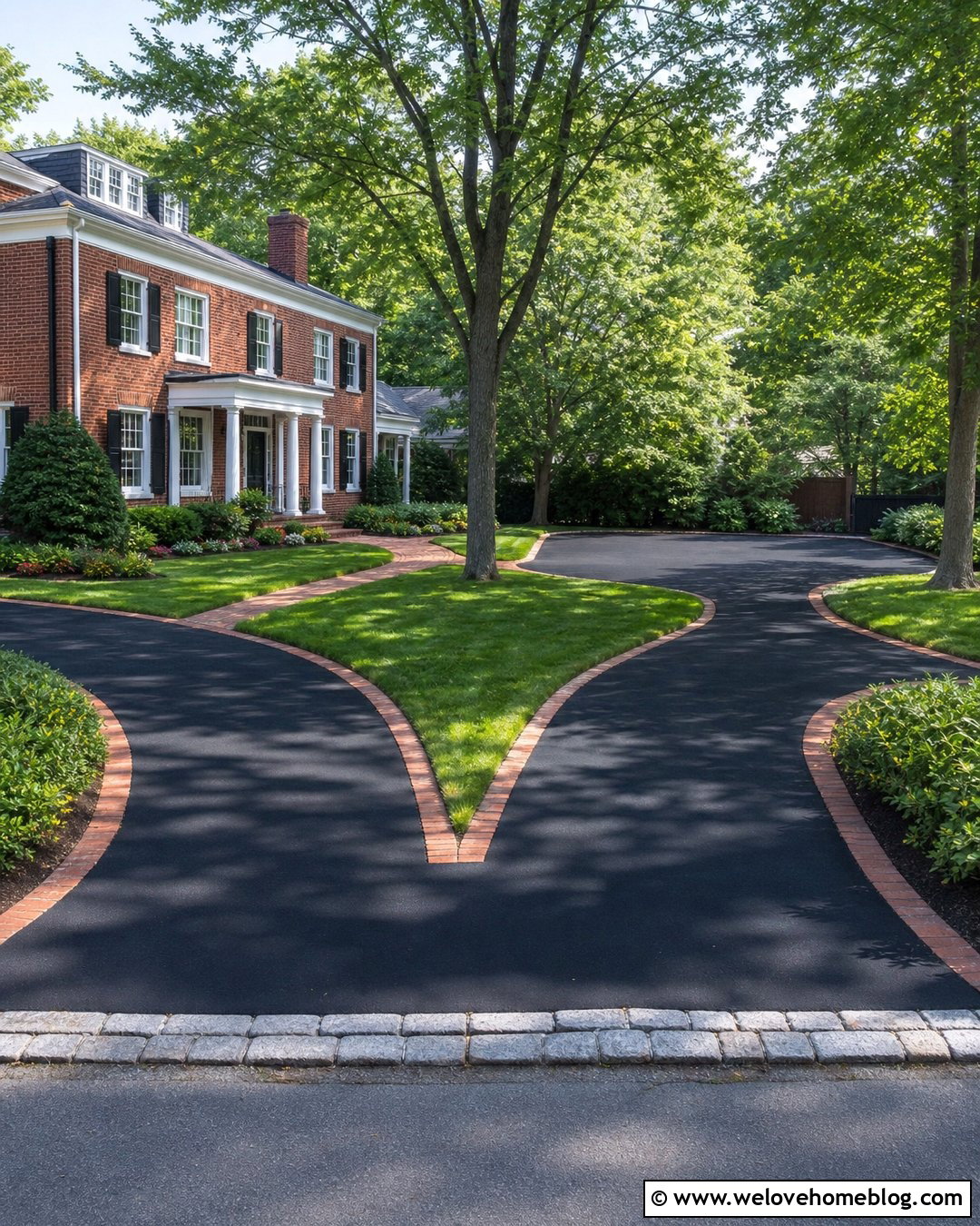 Two Asphalt Driveways With Shared Parking Court - 20 Two Driveways Ideas