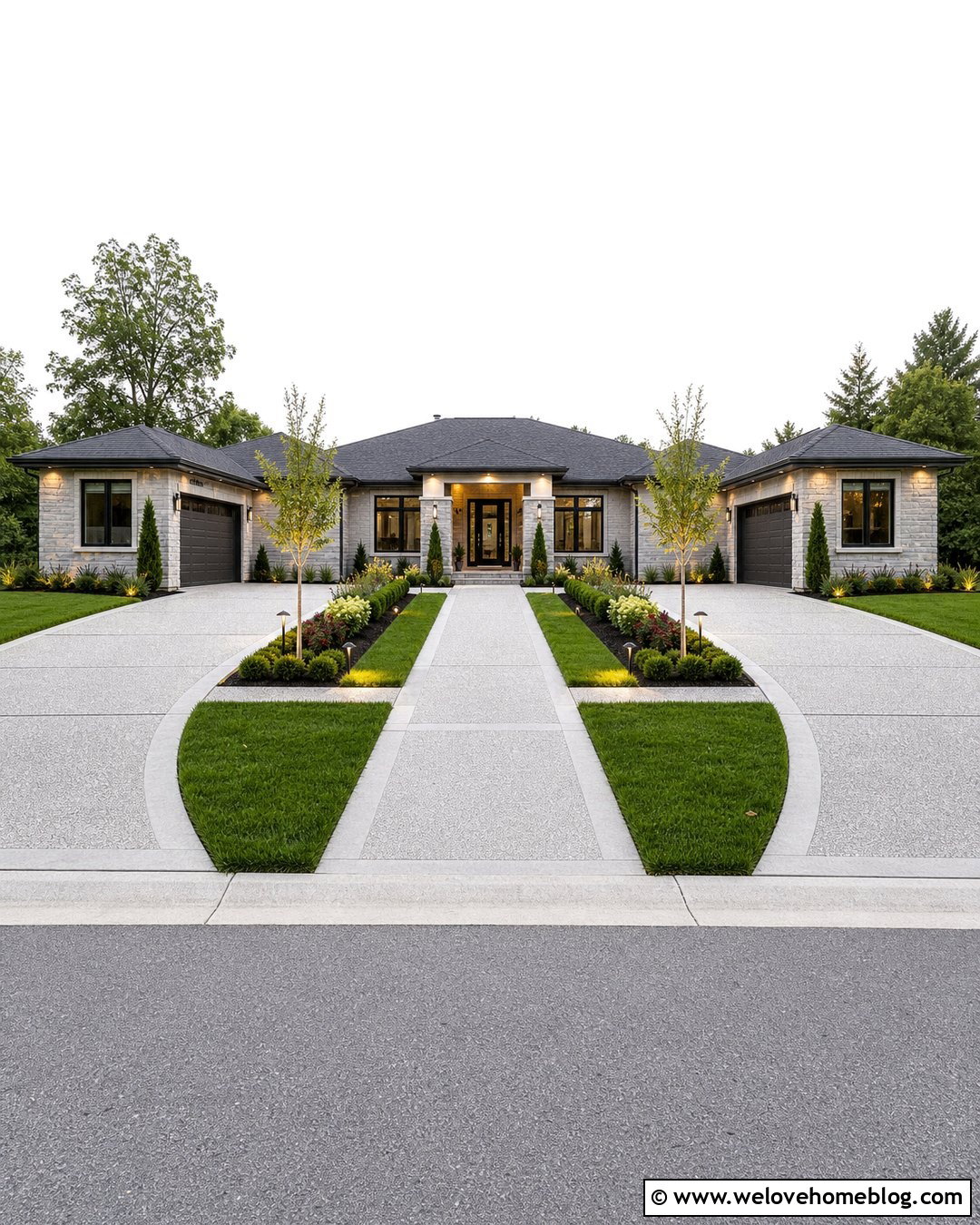 Two Driveways For Split Garage House - 20 Two Driveways Ideas