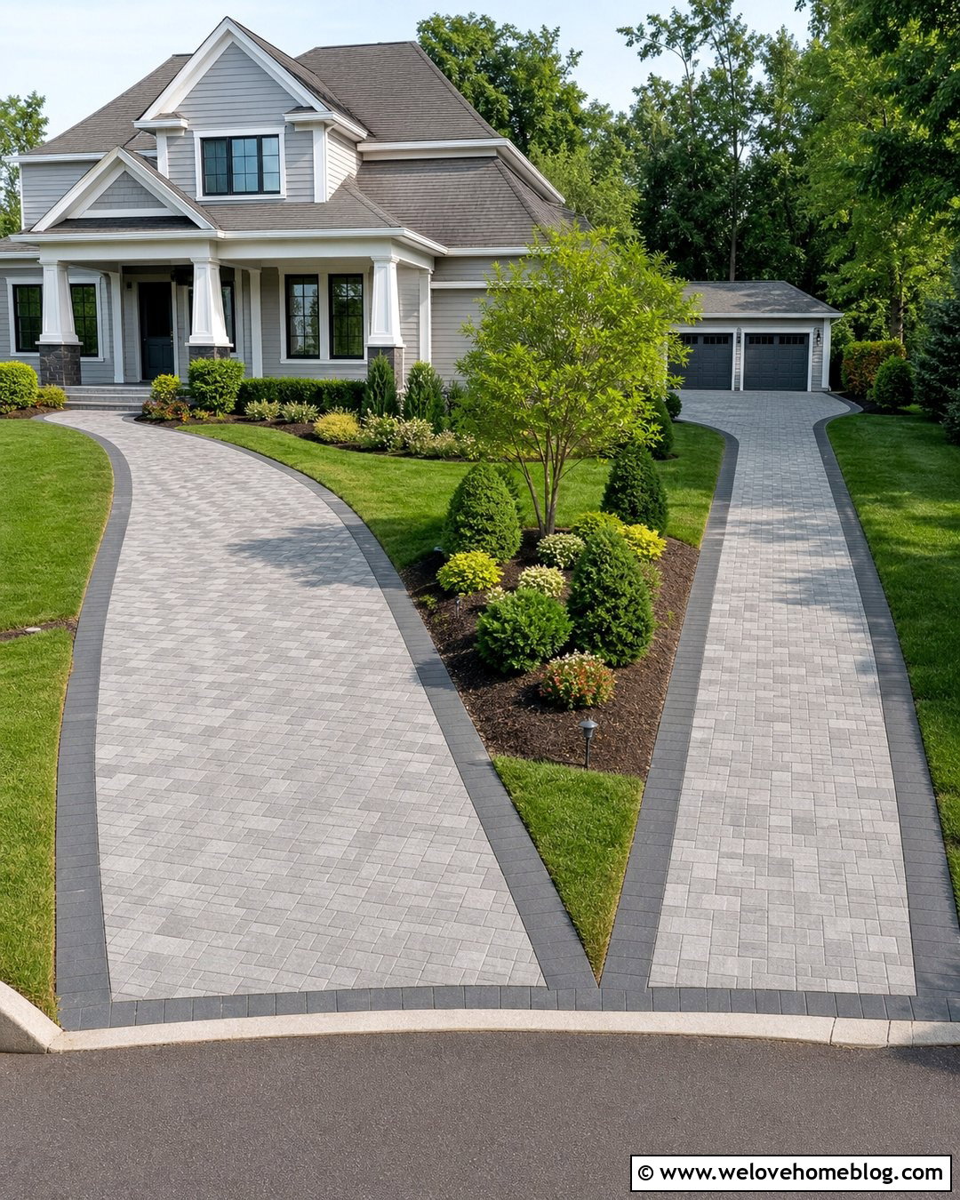 Two Driveways With Guest Parking Bay - 20 Two Driveways Ideas