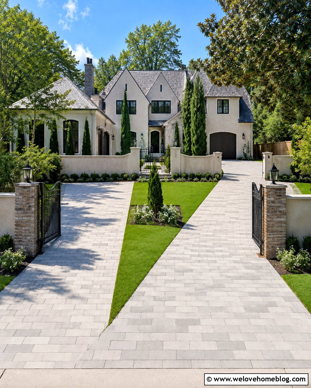 Two Driveways With Matching Gates