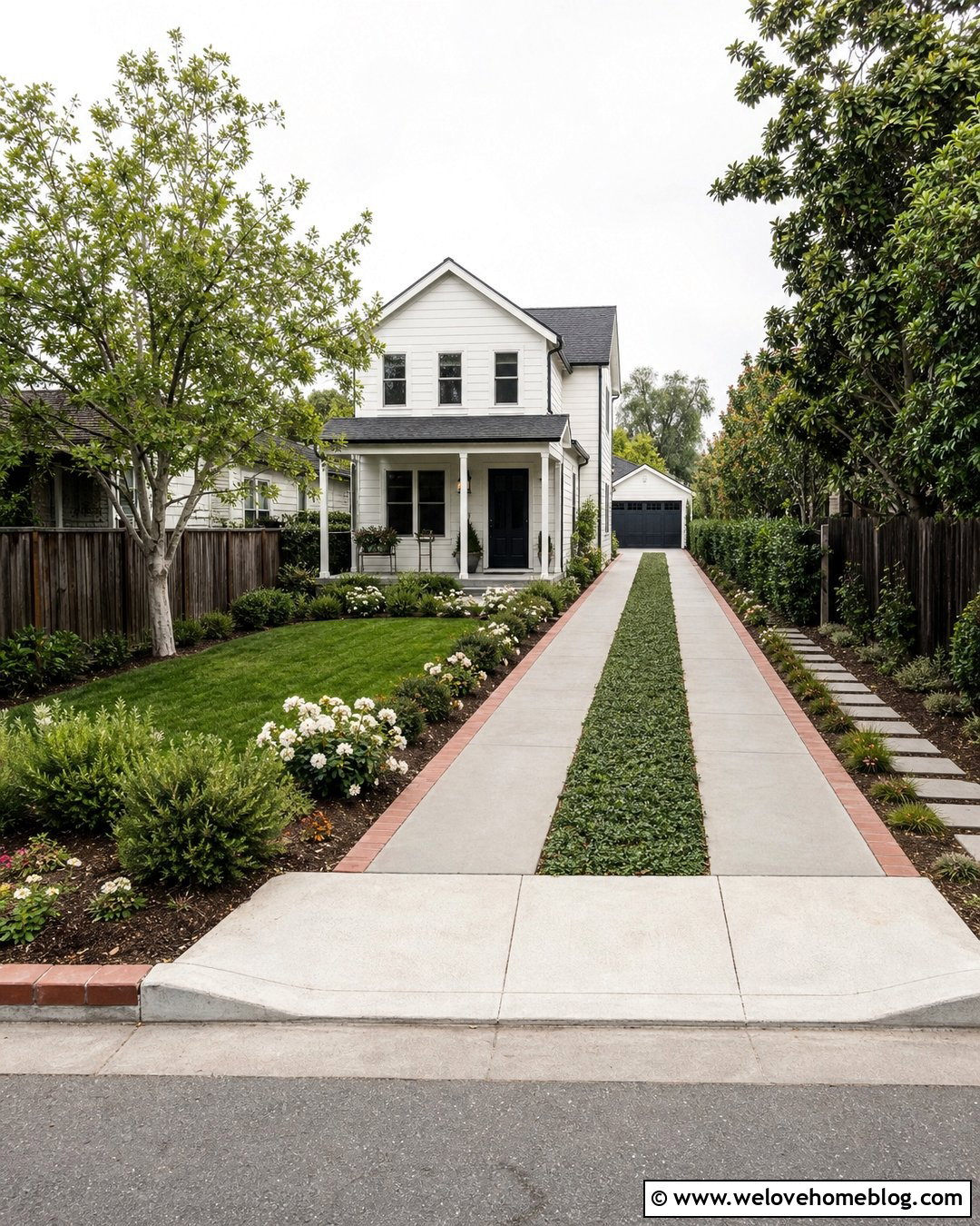 Two Story Home With Ribbon Driveway - 20 Two-Story Home With Driveway Ideas