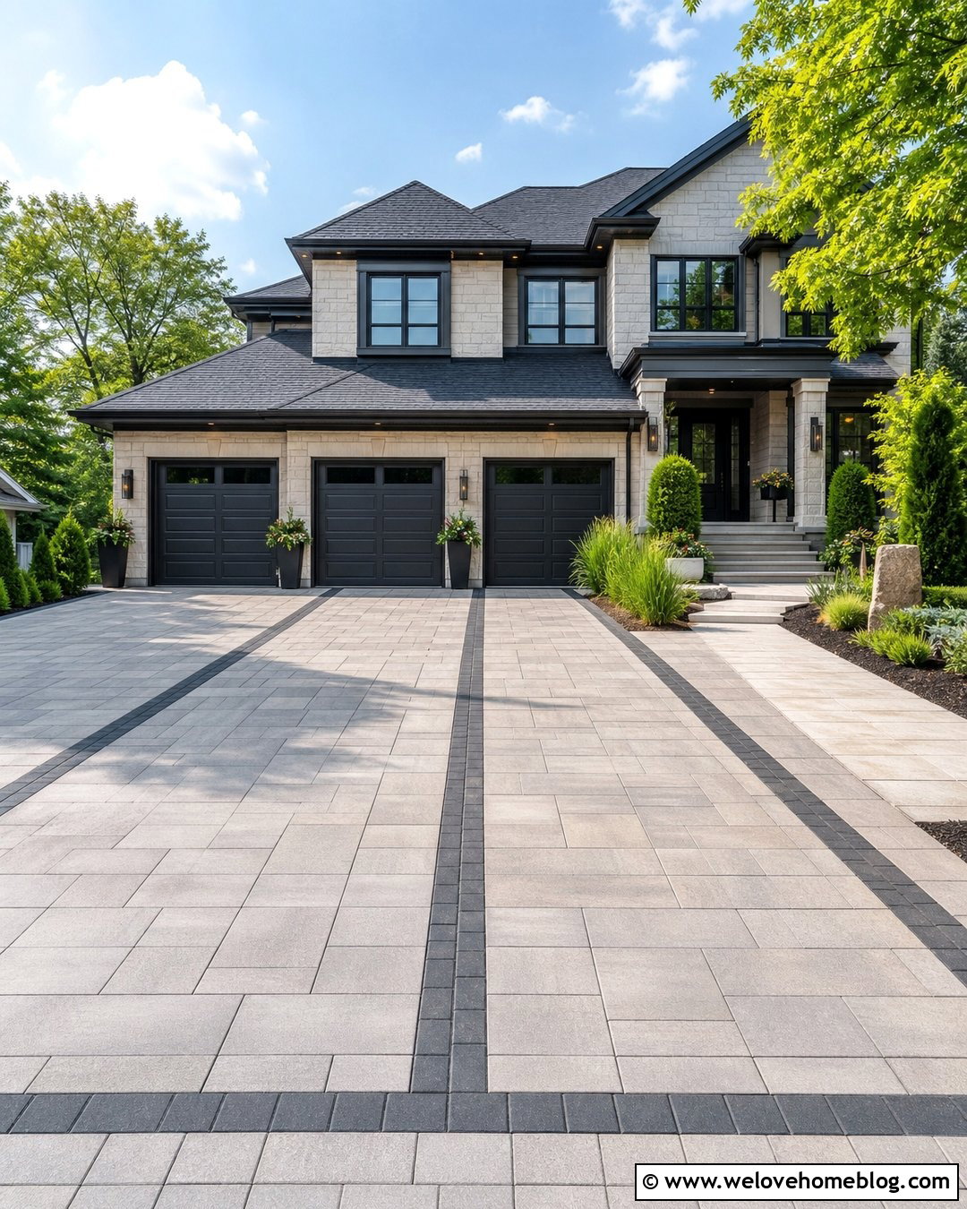 Two Story Home With Three Car Driveway - 20 Two-Story Home With Driveway Ideas