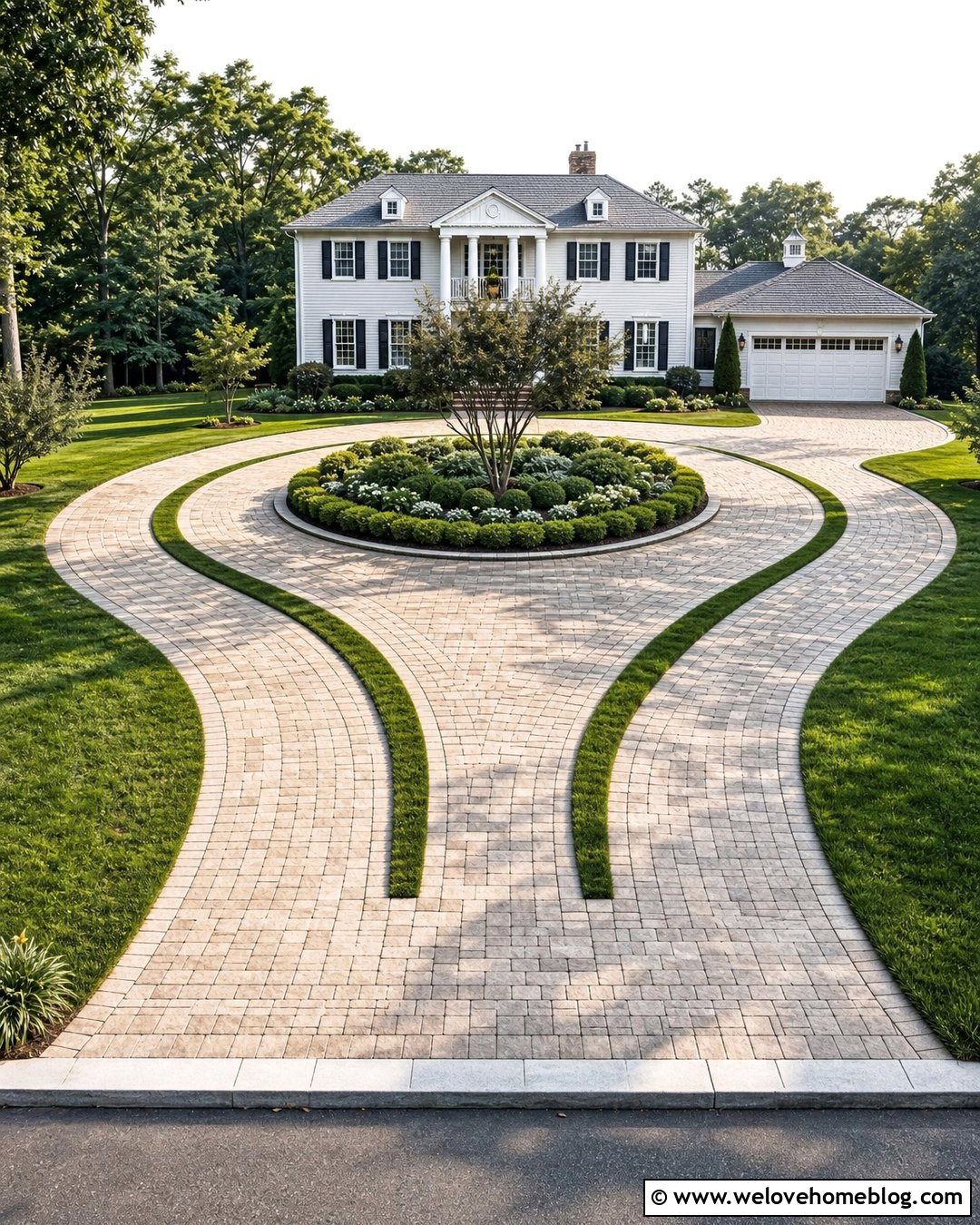 Two Strip Driveway With Circular Layout - 20 Two Strip Driveway Ideas