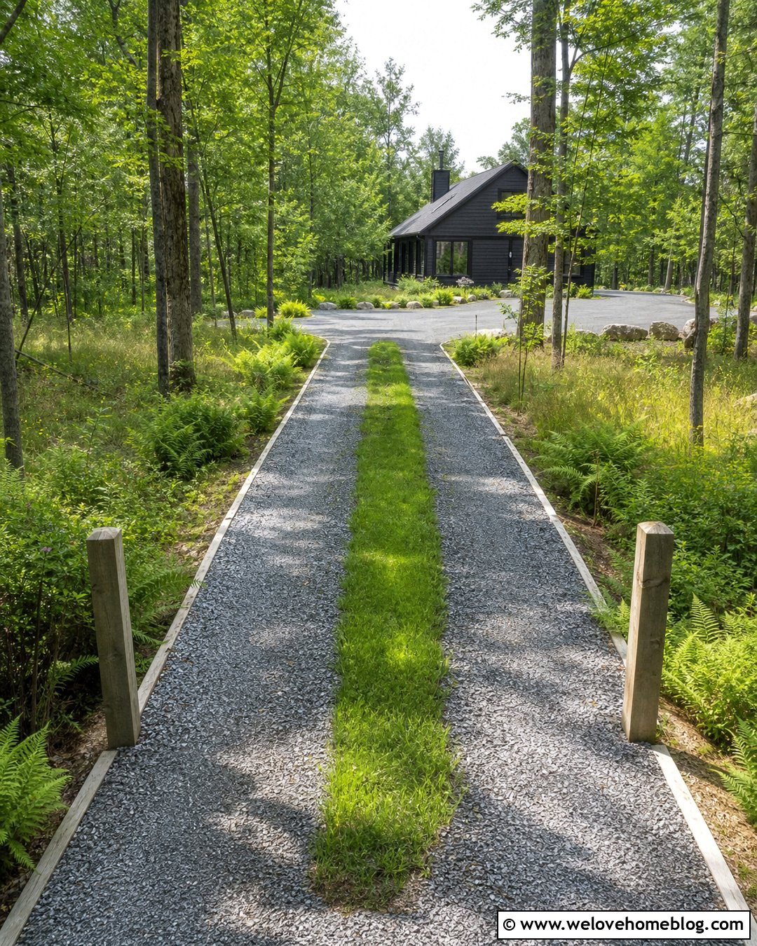 Two Strip Driveway With Timber Edging - 20 Two Strip Driveway Ideas