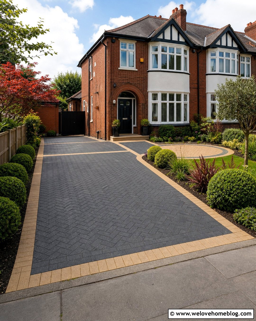 Two Tone Block Driveway And Circular Patio - 20 Driveways And Patios In Didsbury Ideas