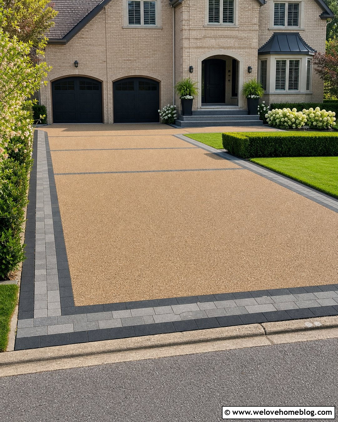 Two Tone Block Paving And Gravel Driveway - 20 Block Paving And Gravel Driveway Ideas