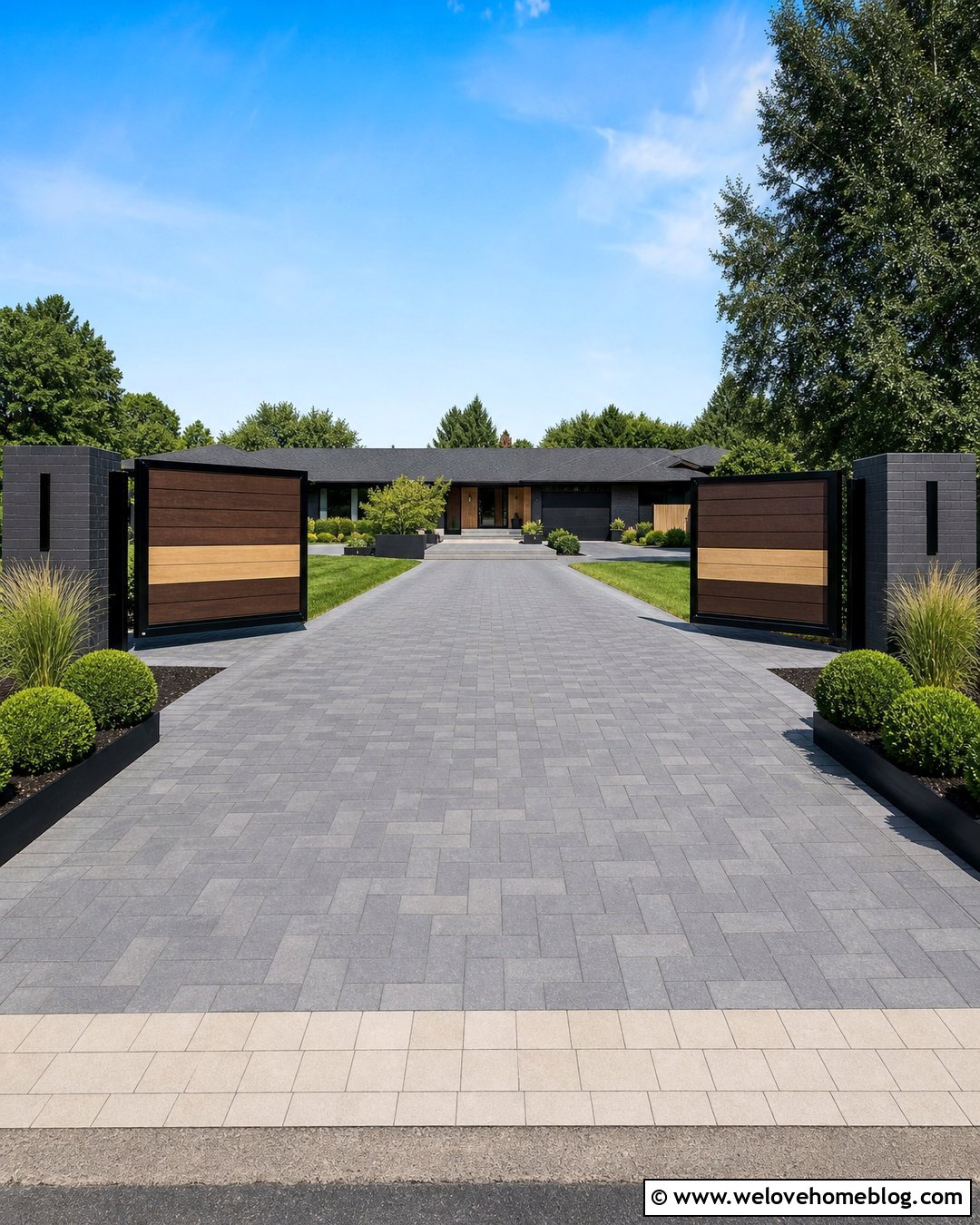 Two Tone Composite Driveway Gate - 20 Modern Composite Driveway Gates Ideas