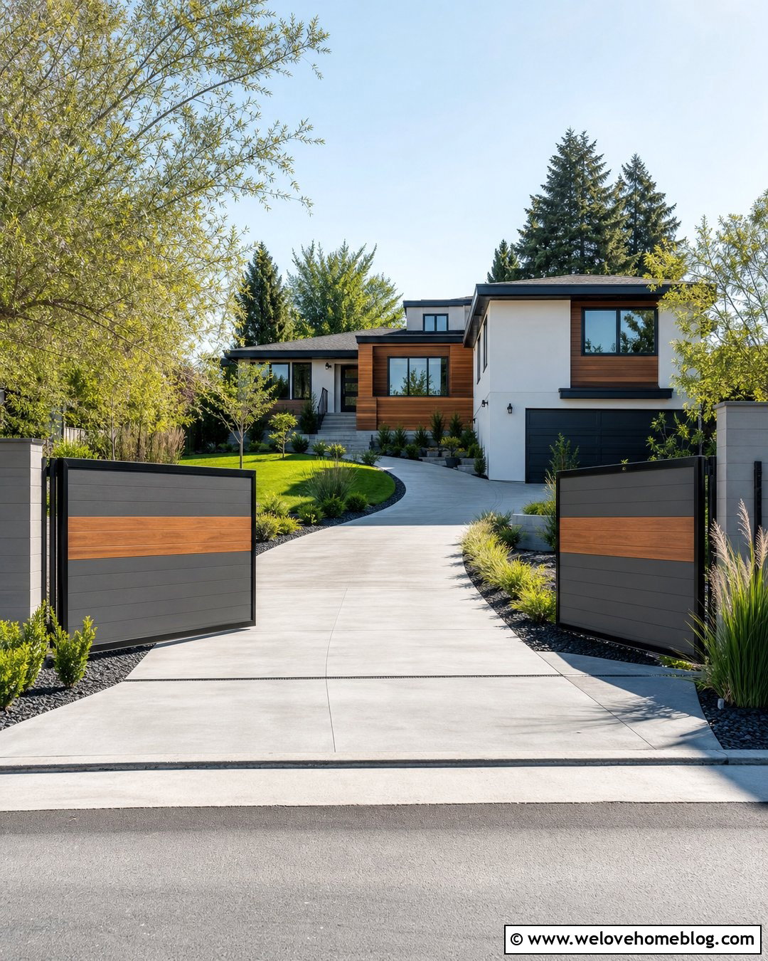 Two Tone Composite Driveway Gate - 20 Composite Driveway Gates Ideas