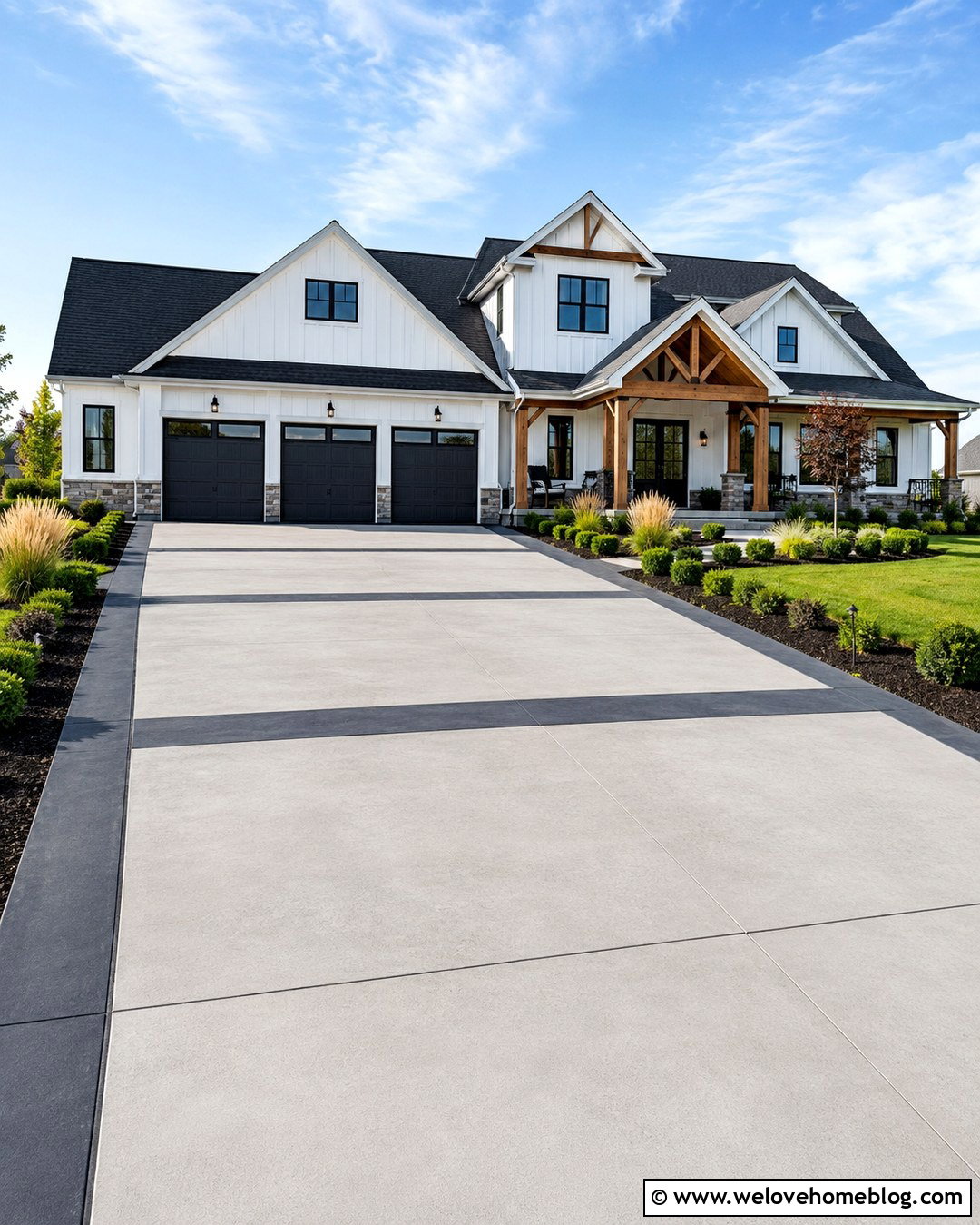 Two Tone Concrete Driveway - 20 Extended Driveway Concrete Ideas