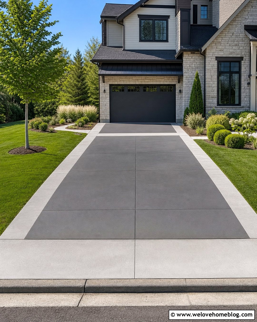 Two Tone Concrete Driveway - 35 concrete driveways ideas