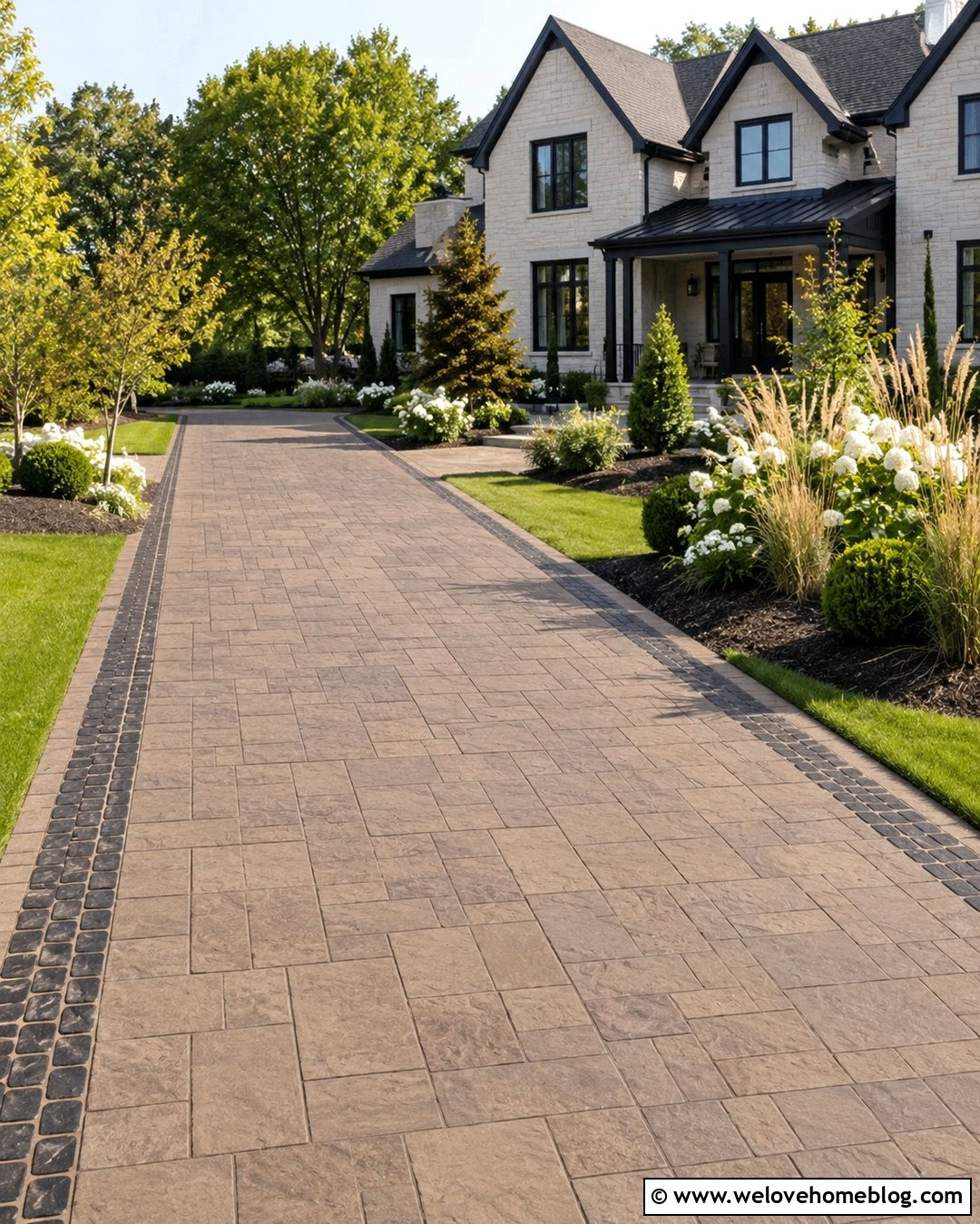 Two Tone Driveway Stencil - 20 Driveway Stencil Ideas