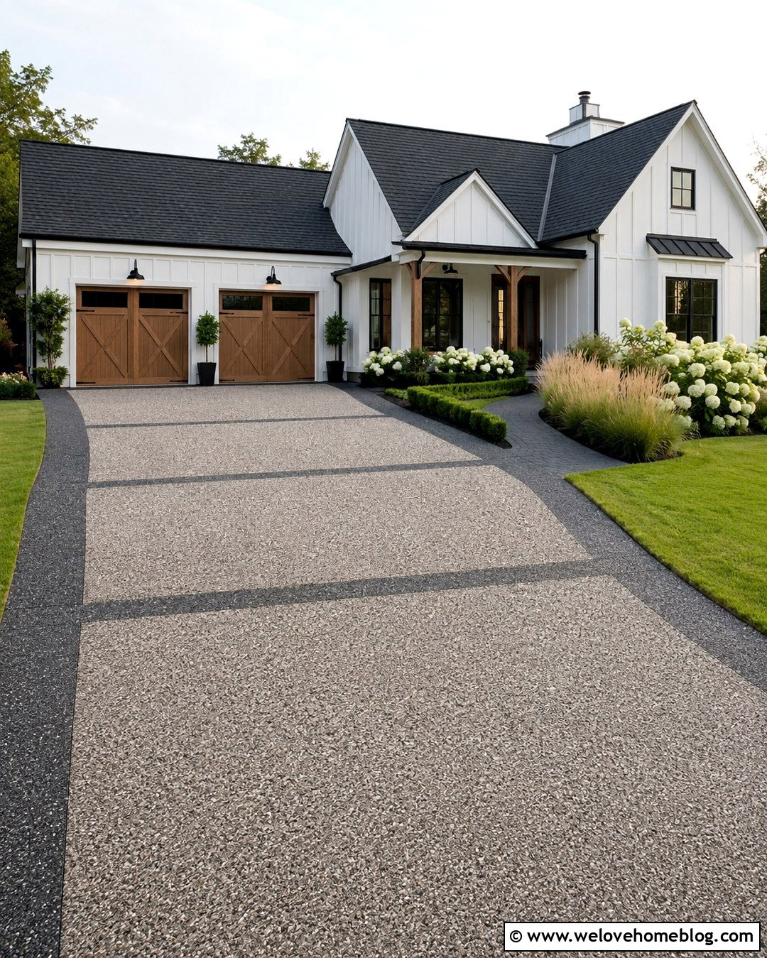 Two Tone Exposed Aggregate Driveway - 20 Exposed Aggregate Driveway Ideas