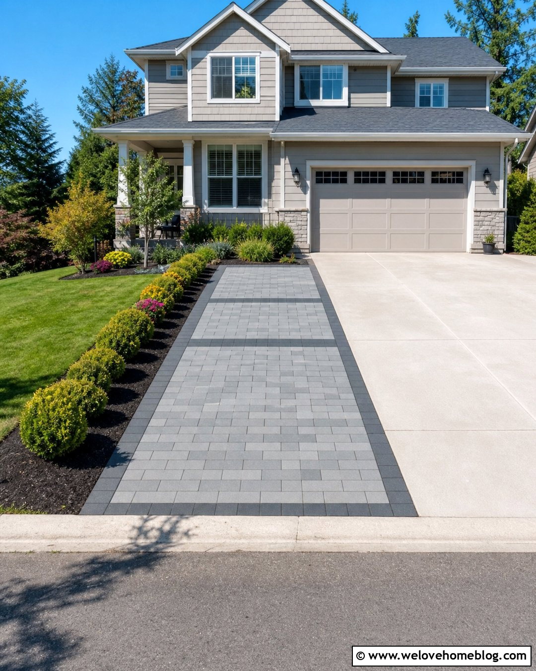 Two Tone Interlock Driveway Extension - 20 Interlock Driveway Extension Ideas