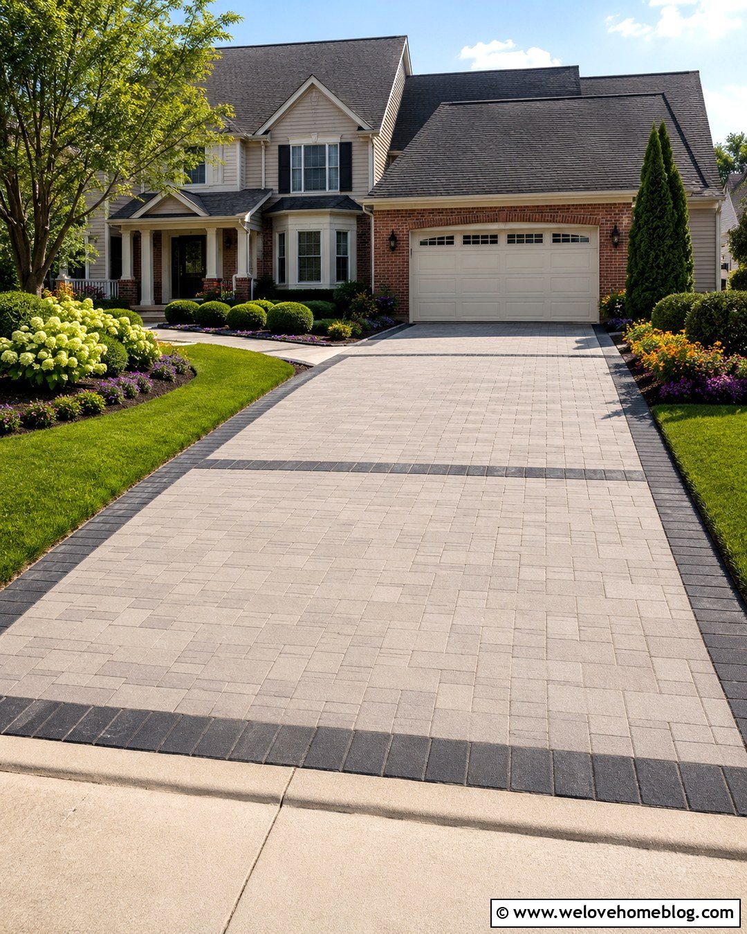 Two Tone Interlock Driveway - 20 Interlock Driveway Ideas