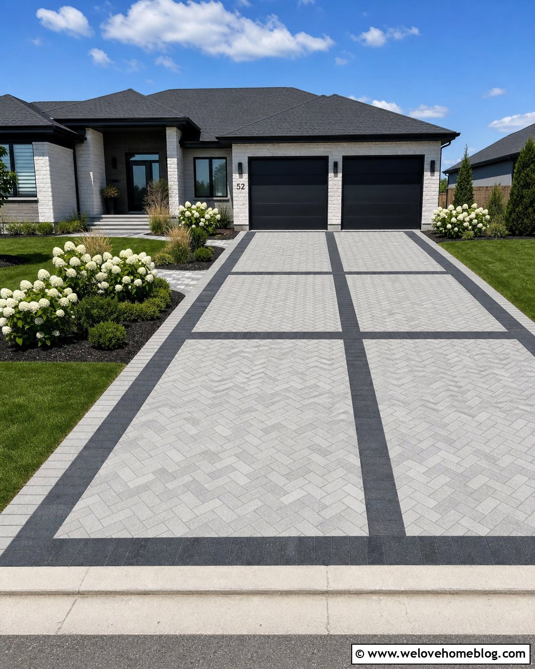 Two Tone Monoblock Driveway - 20 Monoblock Driveway Ideas