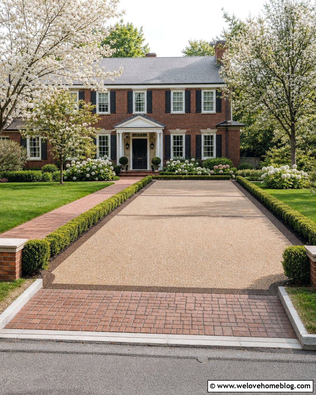Two Tone Resin Driveway With Brick Border - 20 Resin Drives Driveways Ideas