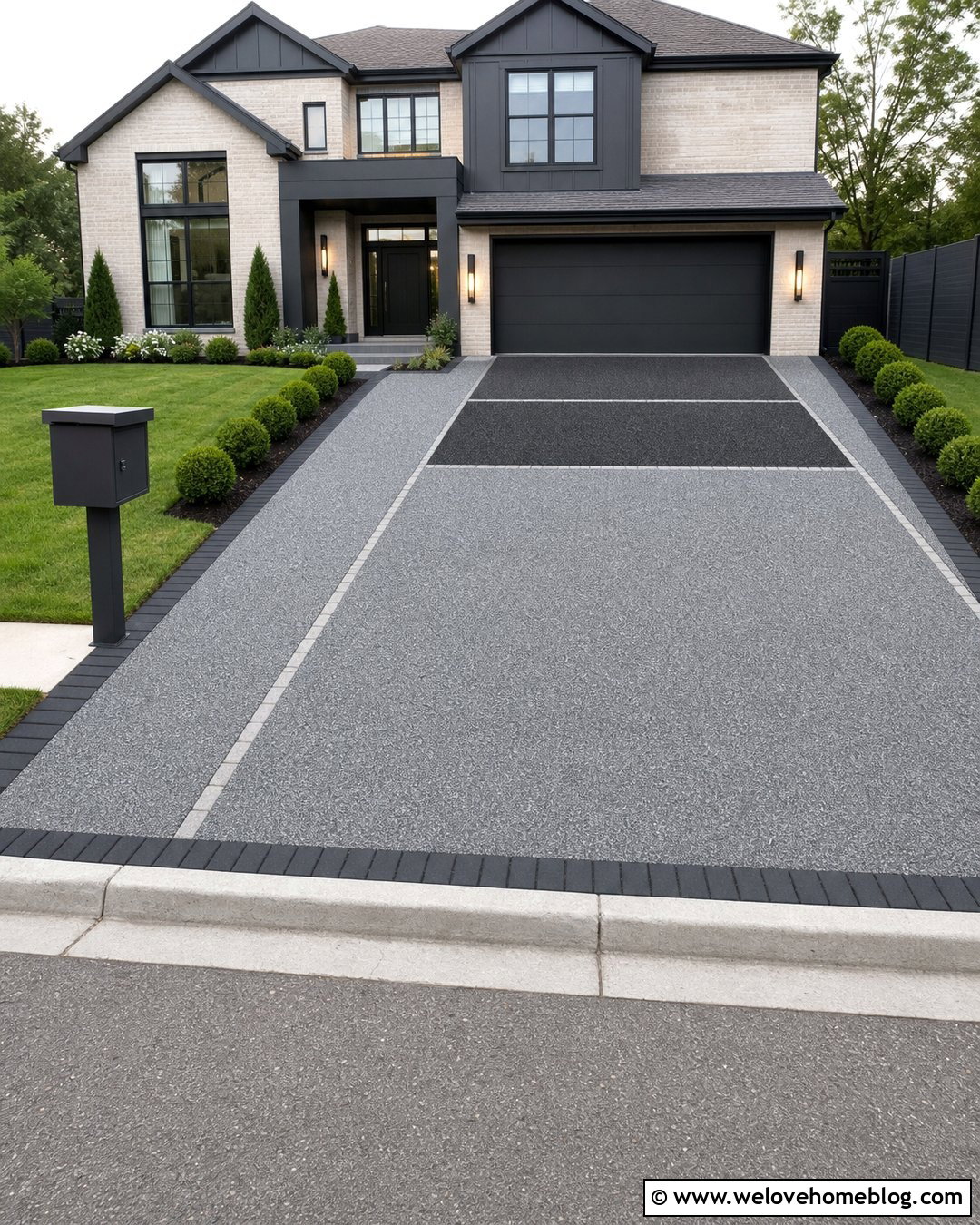 Two Tone Resin Driveway With Parking Zones - 40 resin driveway ideas