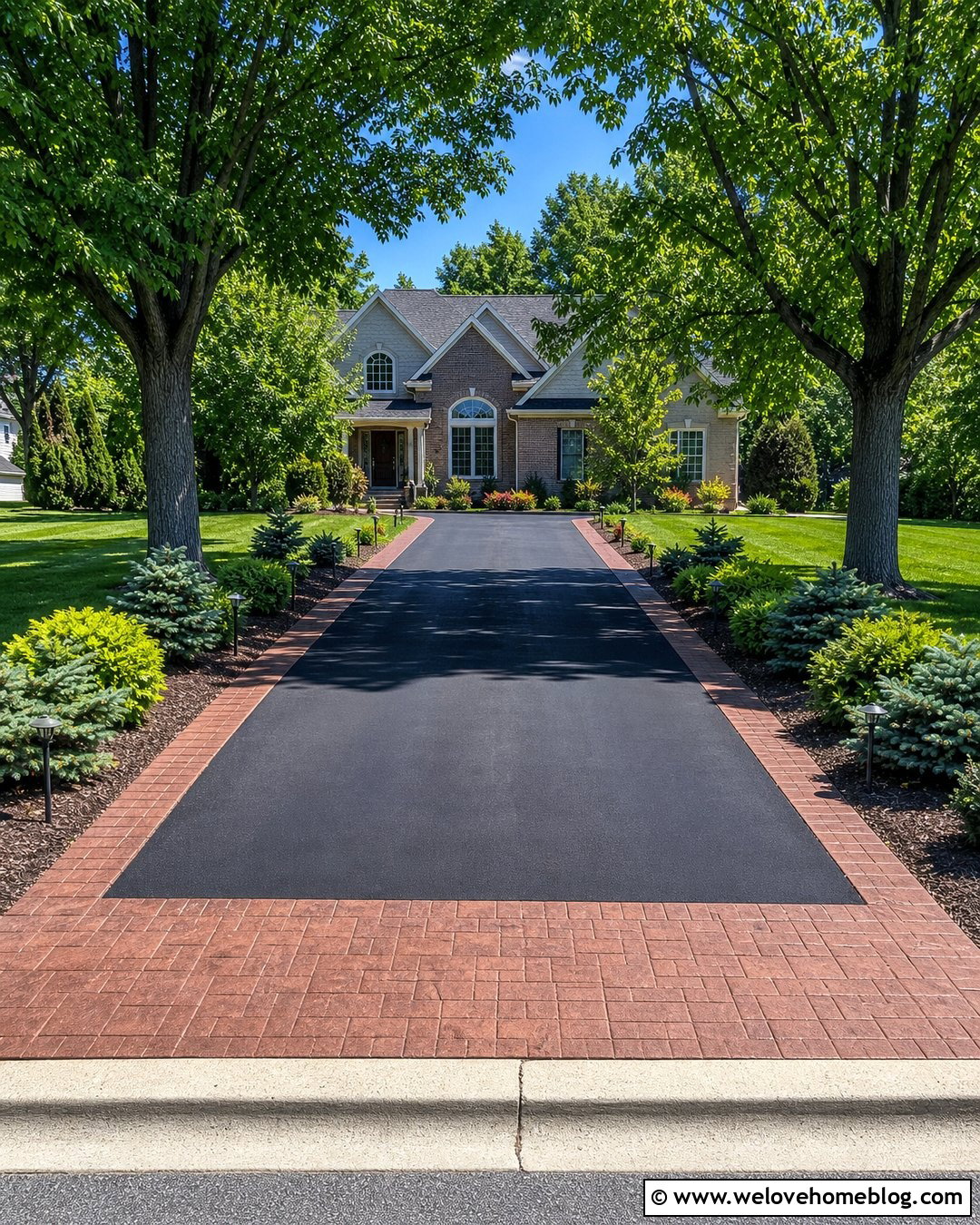 Two Tone Stamped Asphalt Driveway Border - 20 Stamped Asphalt Driveway Ideas