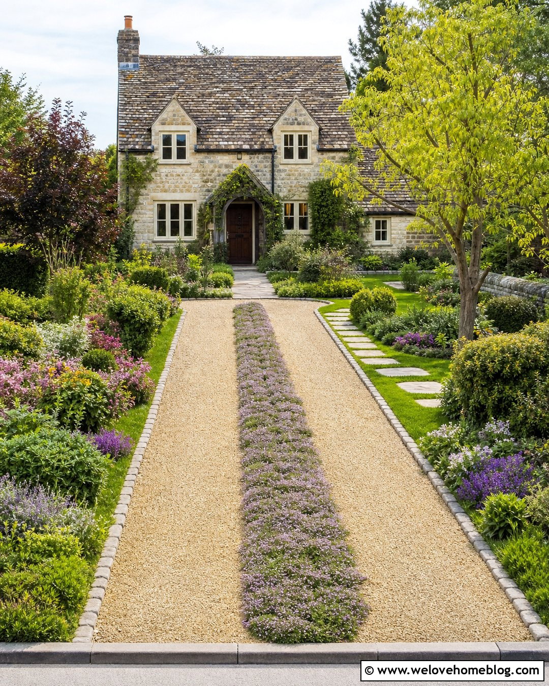 Two Track Gravel Driveway With Creeping Thyme Center - 20 two track gravel driveway ideas