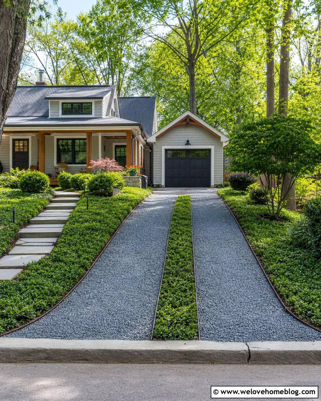 Two Track Gravel Driveway With Ground Cover - 35 cheap driveway ideas