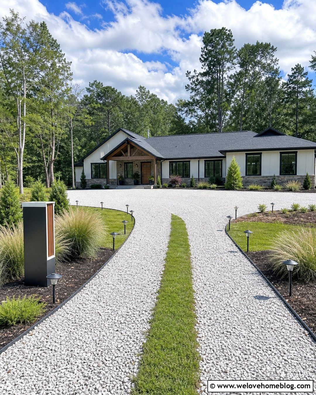 Two Track Gravel Driveway With Solar Lighting - 20 two track gravel driveway ideas