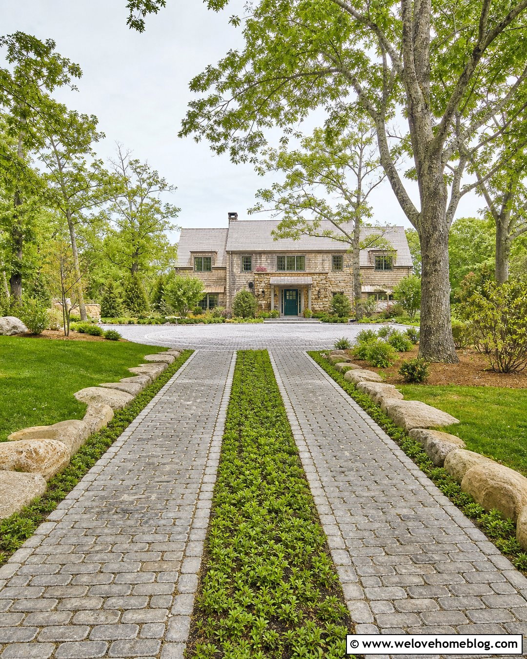Two Track Stone Driveway - 35 Stone Driveway Ideas