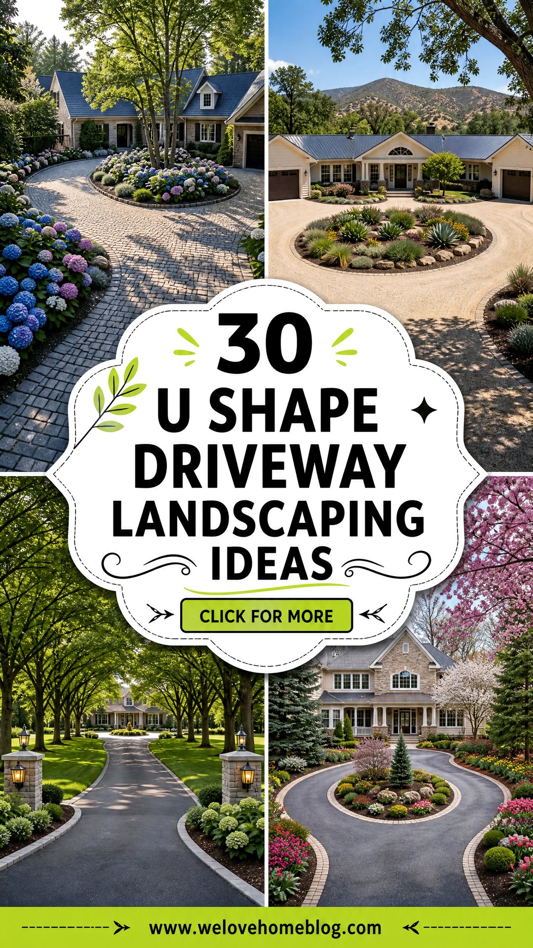 30 U Shape Driveway Landscaping Ideas for Striking Curb Appeal - 30 U Shape Driveway Landscaping Ideas for Striking Curb Appeal
