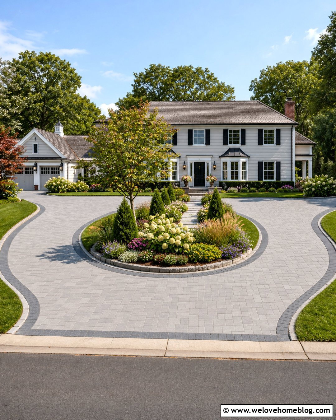 U Shape Driveway With Four Season Landscaping - 30 U Shape Driveway Landscaping Ideas