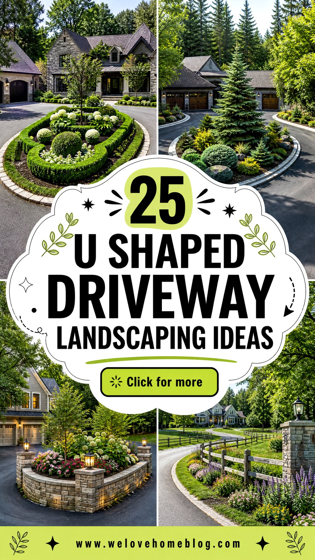 25 U Shaped Driveway Landscaping Ideas for Elegant Homes - 25 U Shaped Driveway Landscaping Ideas for Elegant Homes