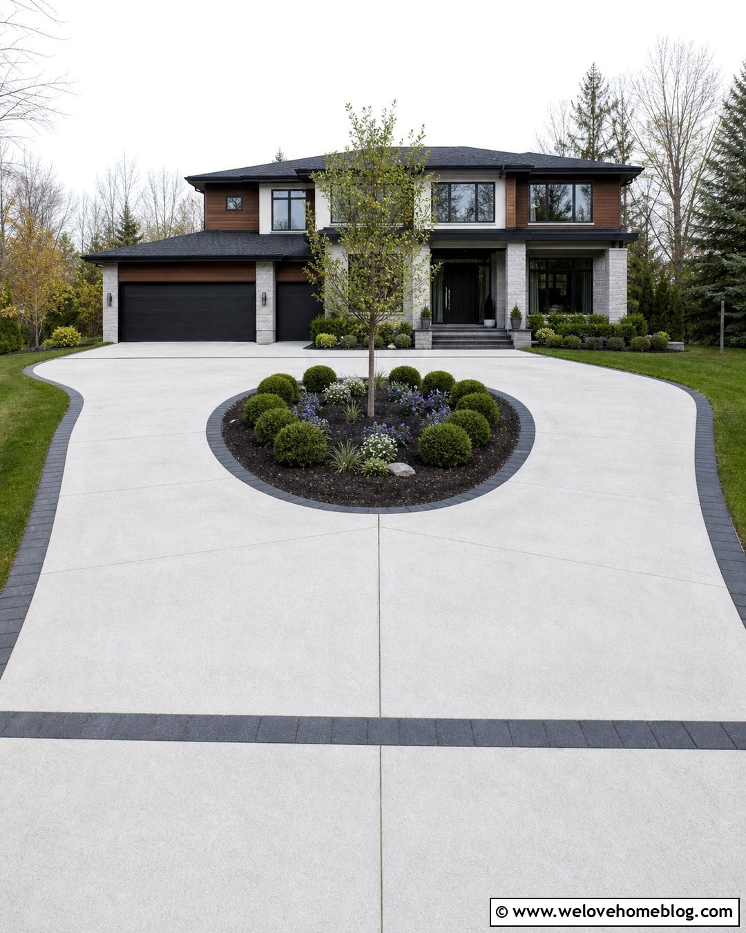 25 U Shaped Driveway Landscaping Ideas for Elegant Homes