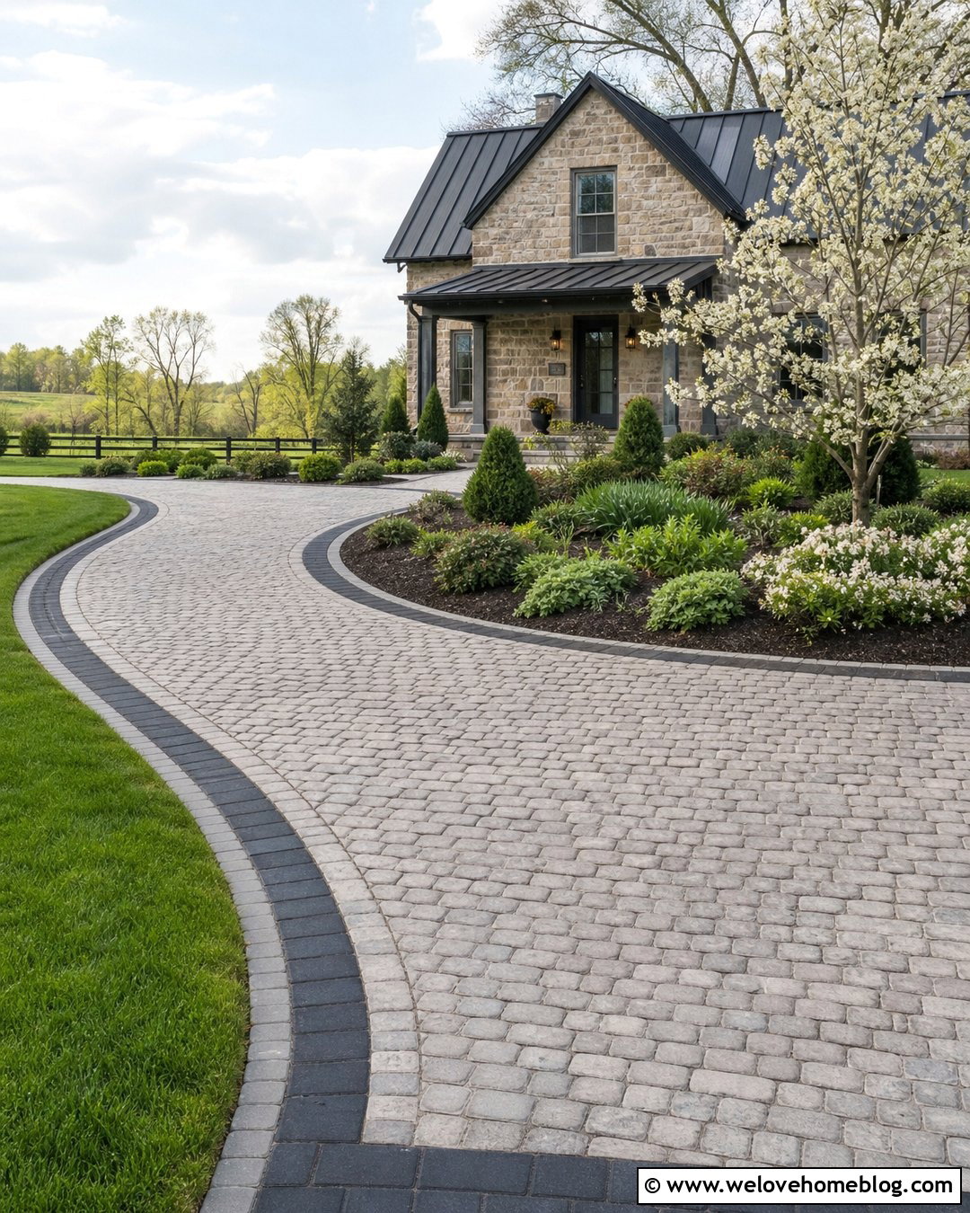 Unilock Courtstone Curved Driveway - 20 unilock driveway designs ideas