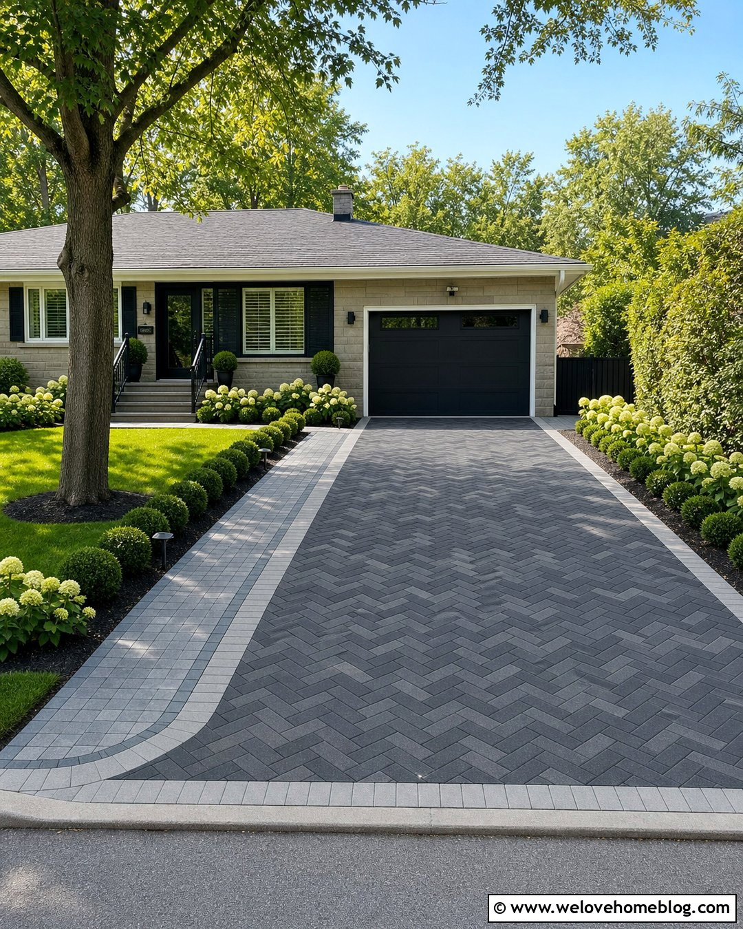 Unilock Hollandstone Herringbone Driveway - 20 unilock driveway designs ideas