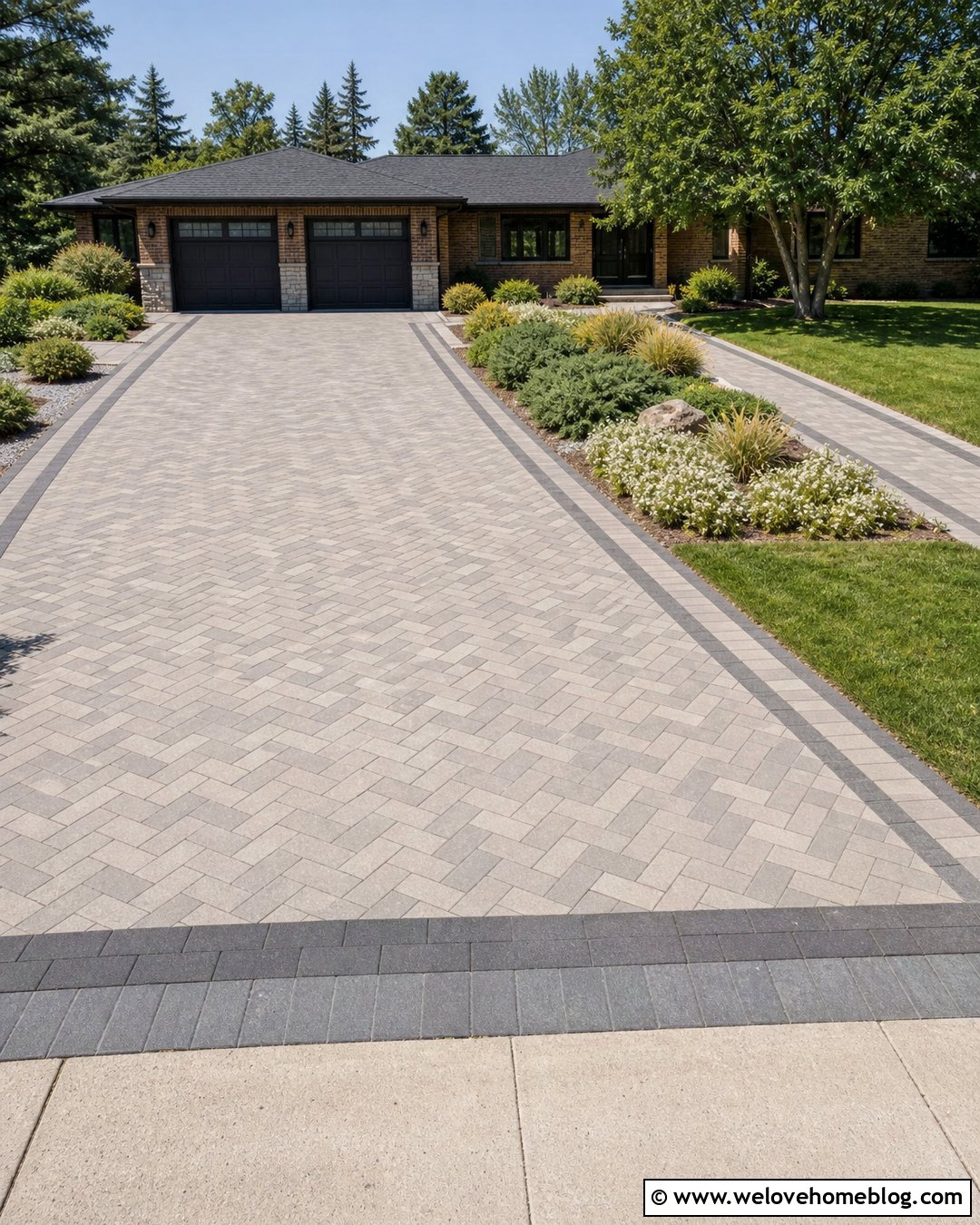 Unilock Hollandstone Ranch Driveway - 20 Unilock Driveway Ideas