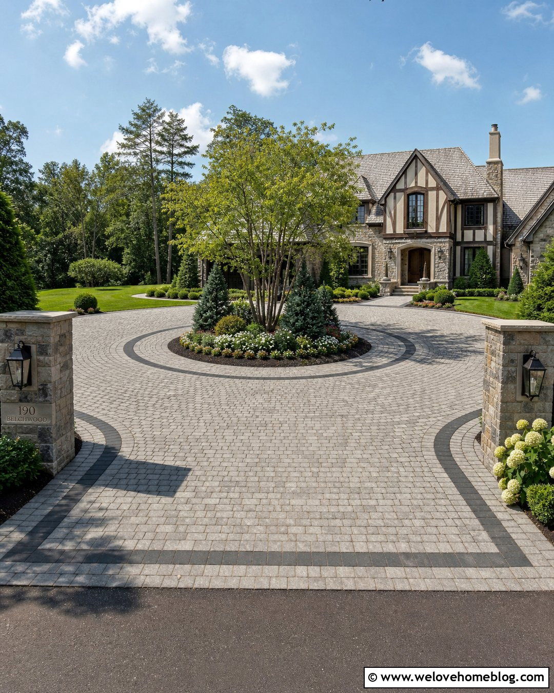 Unilock Nordic Cobble Circular Driveway - 20 unilock driveway designs ideas