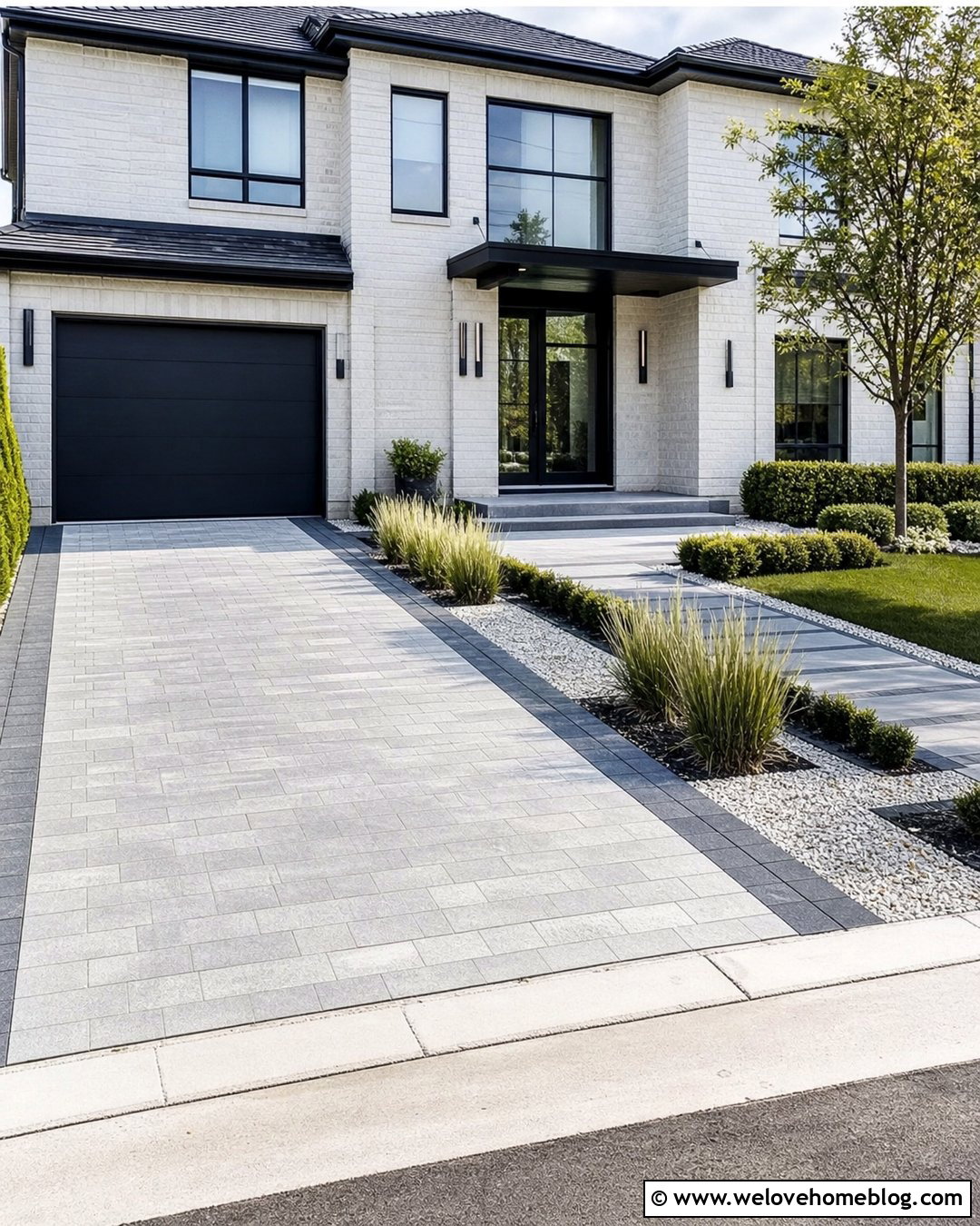 Unilock Umbriano Modern Driveway - 20 unilock driveway designs ideas
