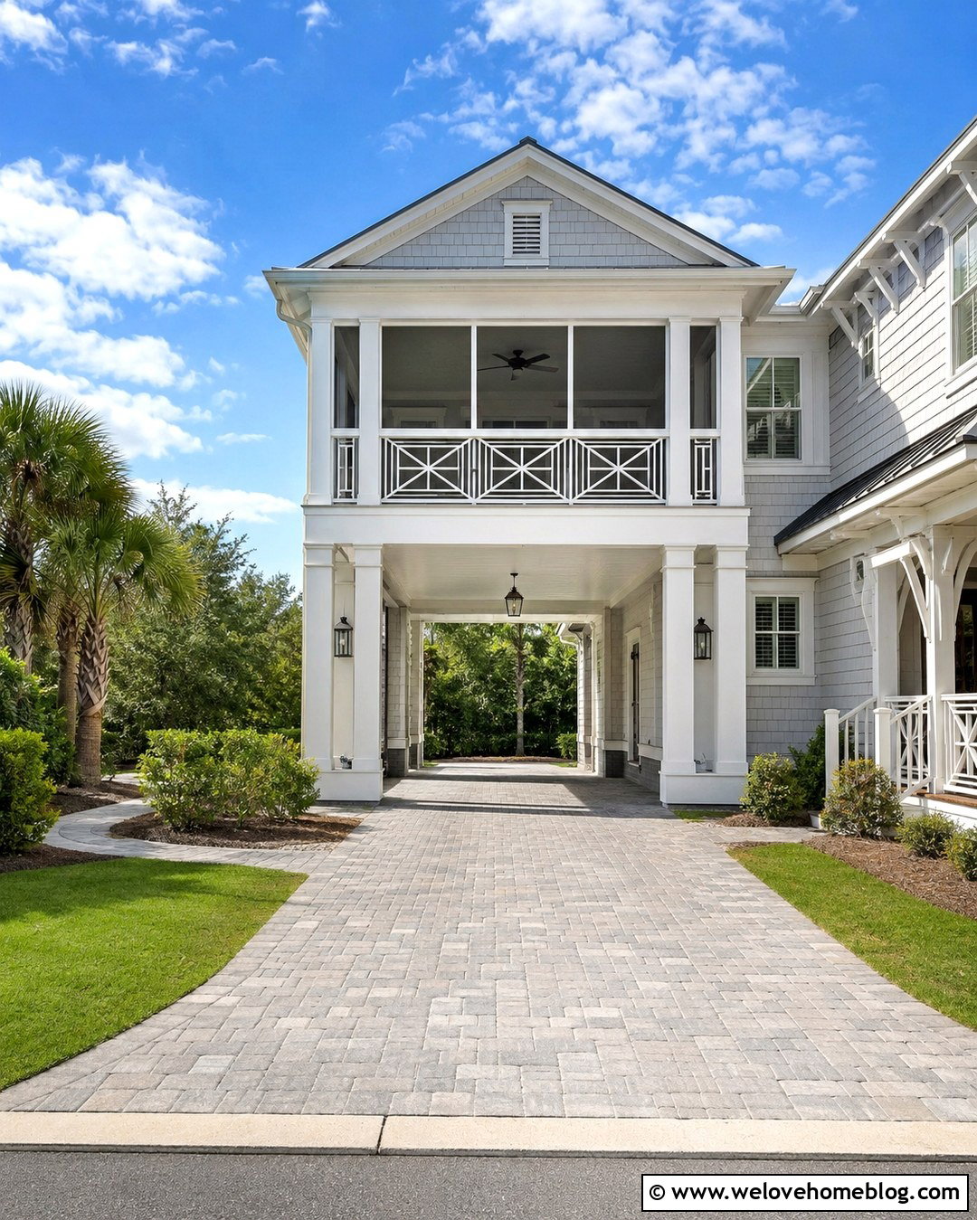 Upper Porch Over Driveway - 20 Driveway Porch Ideas