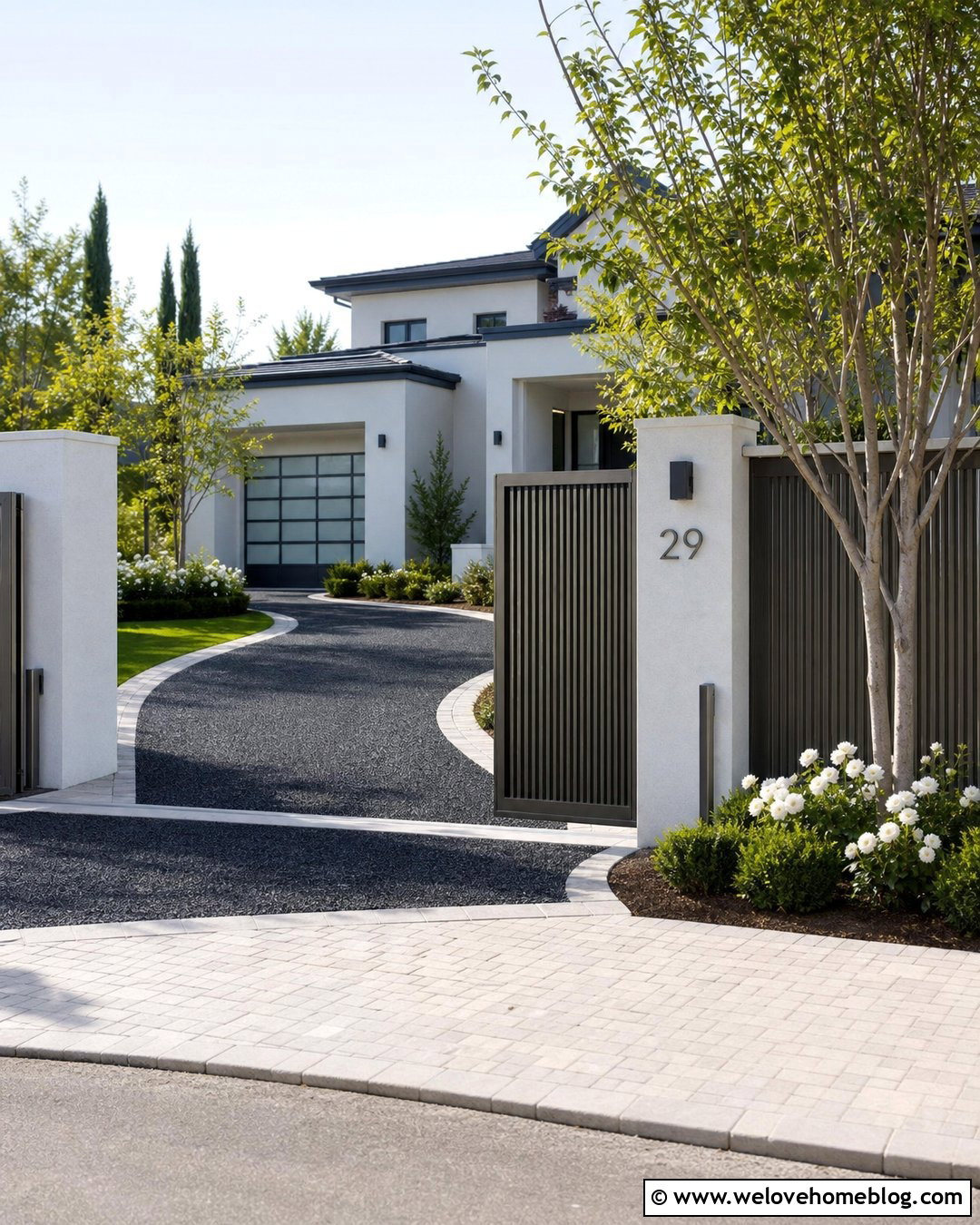 Vertical Driveway Gate With Address Sign - 20 Vertical Driveway Gate Ideas