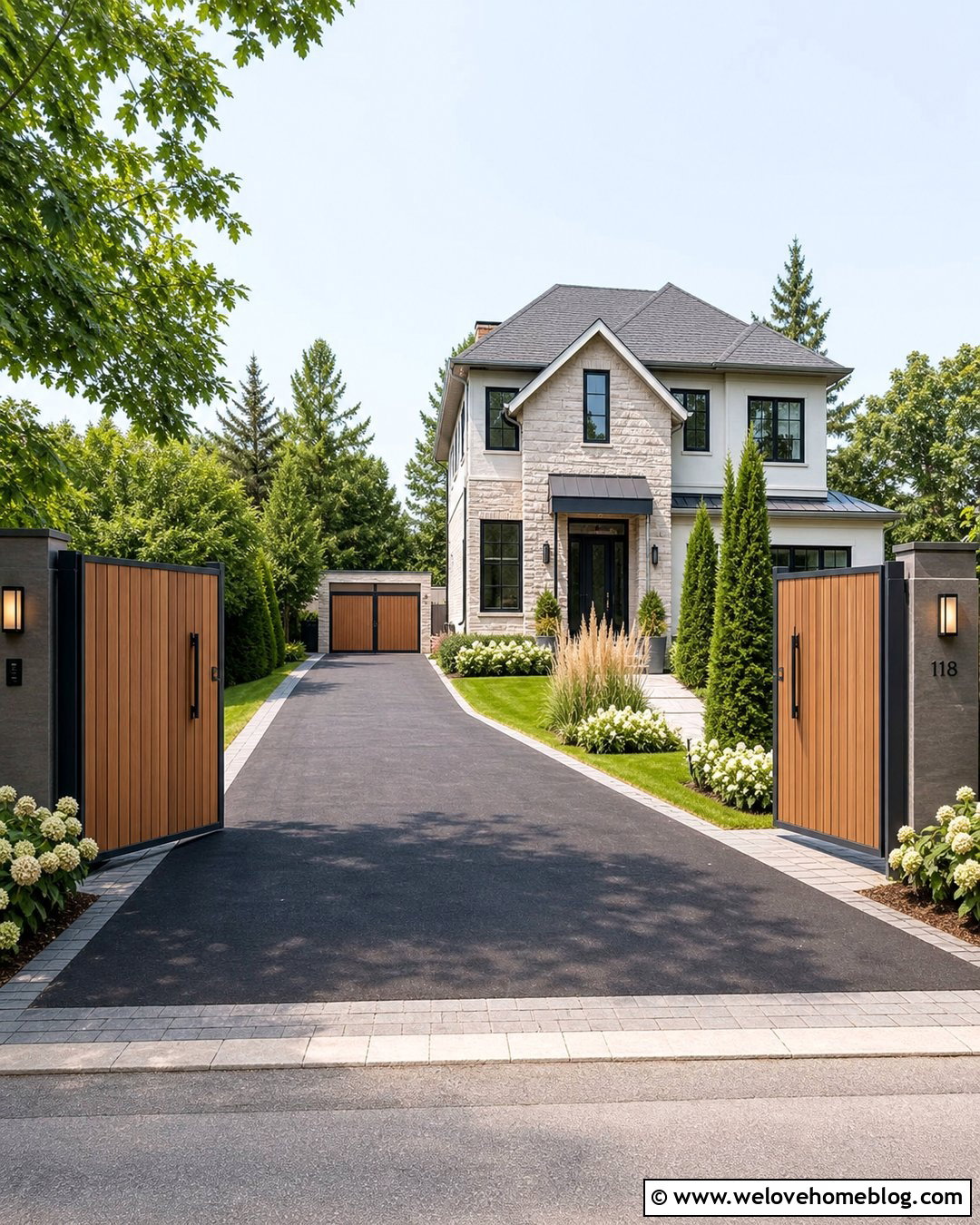 Vertical Slat Composite Driveway Gate - 20 Modern Composite Driveway Gates Ideas