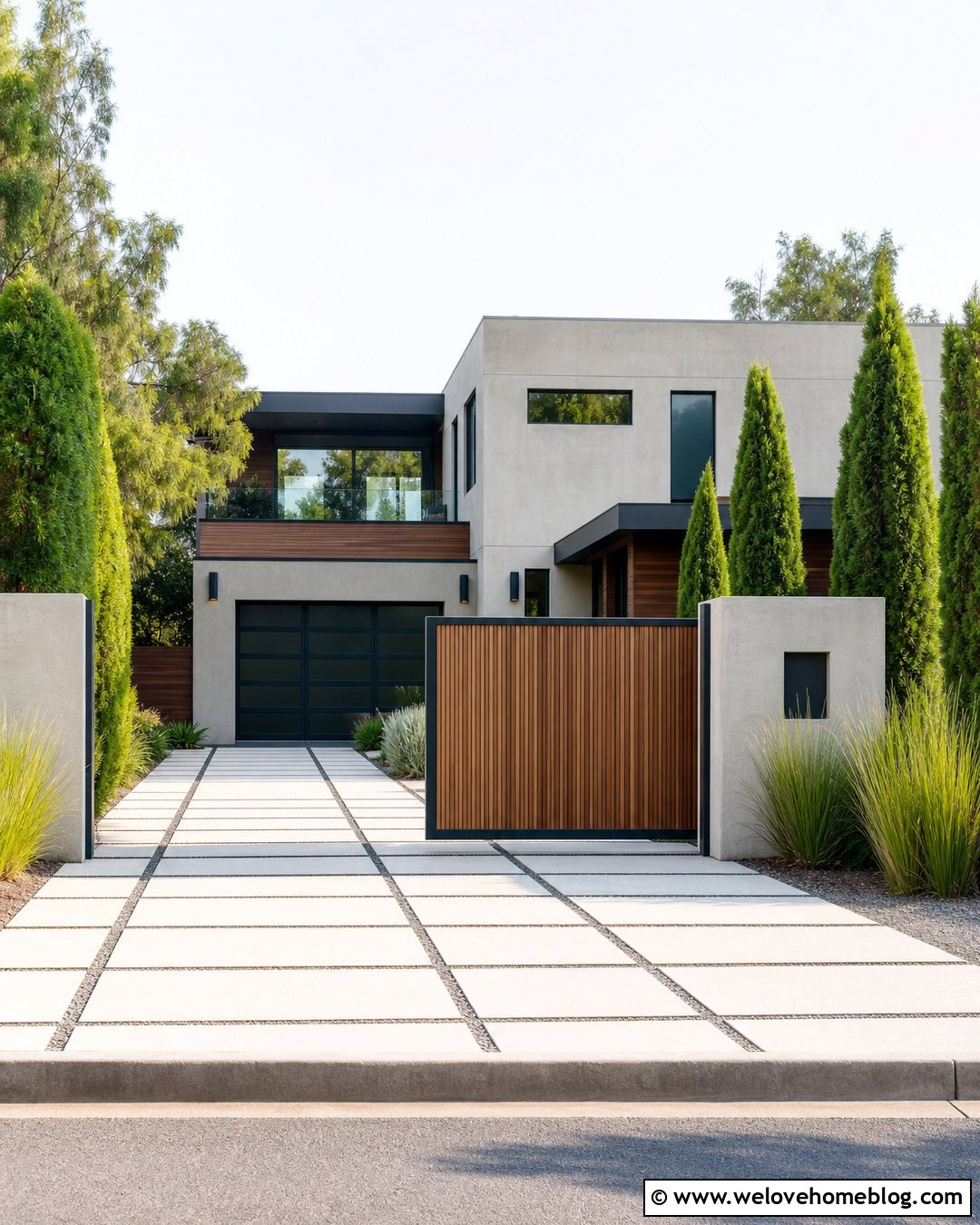 Vertical Slat Driveway Gate - 45 Driveway Gate Ideas